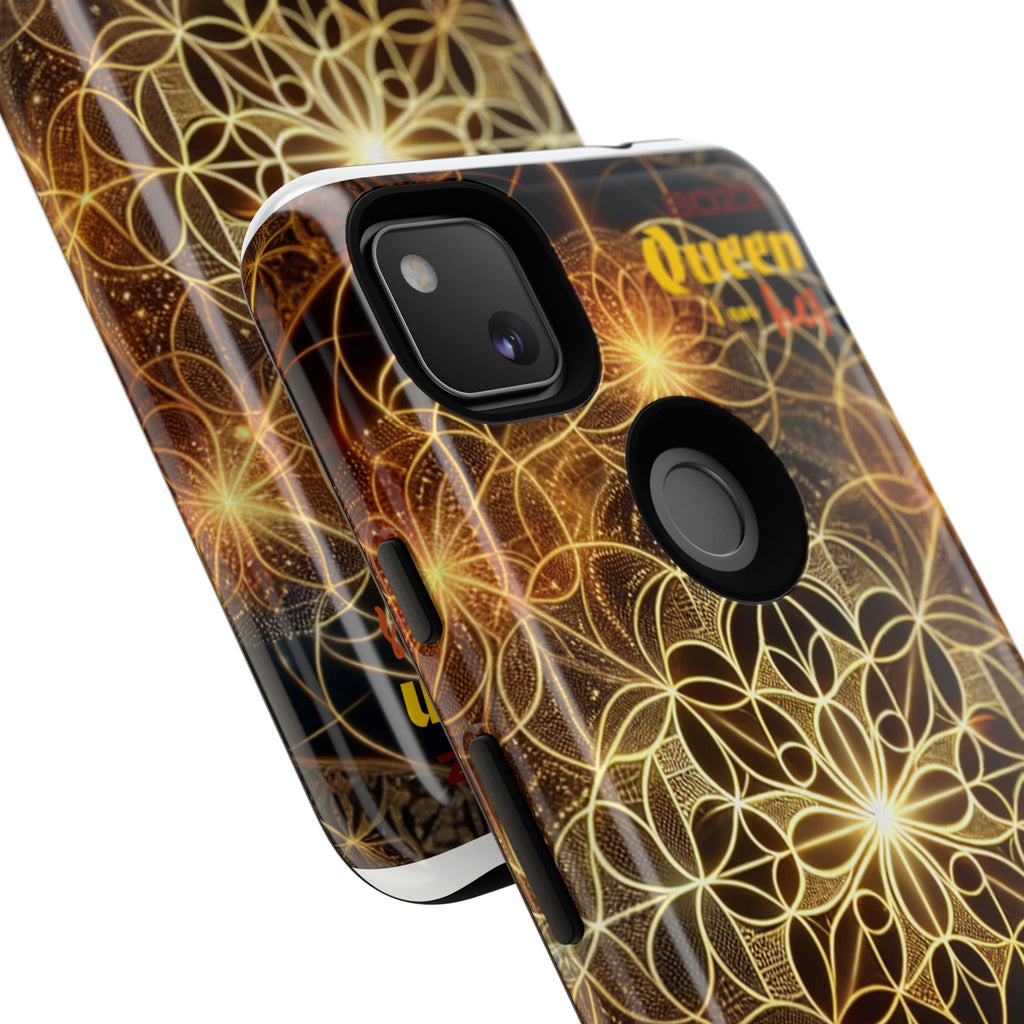 Golden Flower Mandala Phone Case, Tough Cases, Bohemian Phone Cover, Unique Gift for Him/Her, Spiritual and Artistic Design