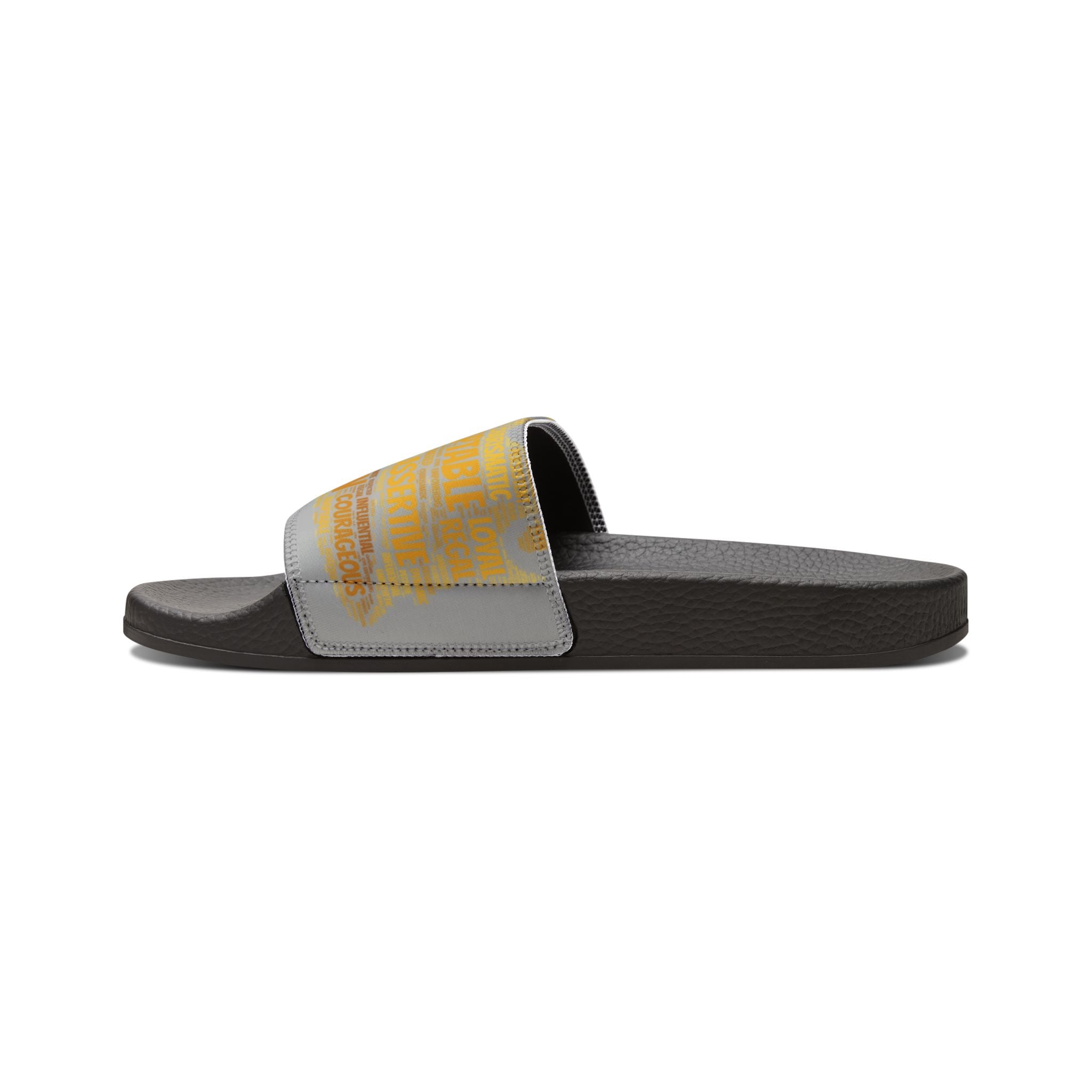 Bozz Queen Light Grey & Gold Women's Sandals - Removable Strap Beach Slides