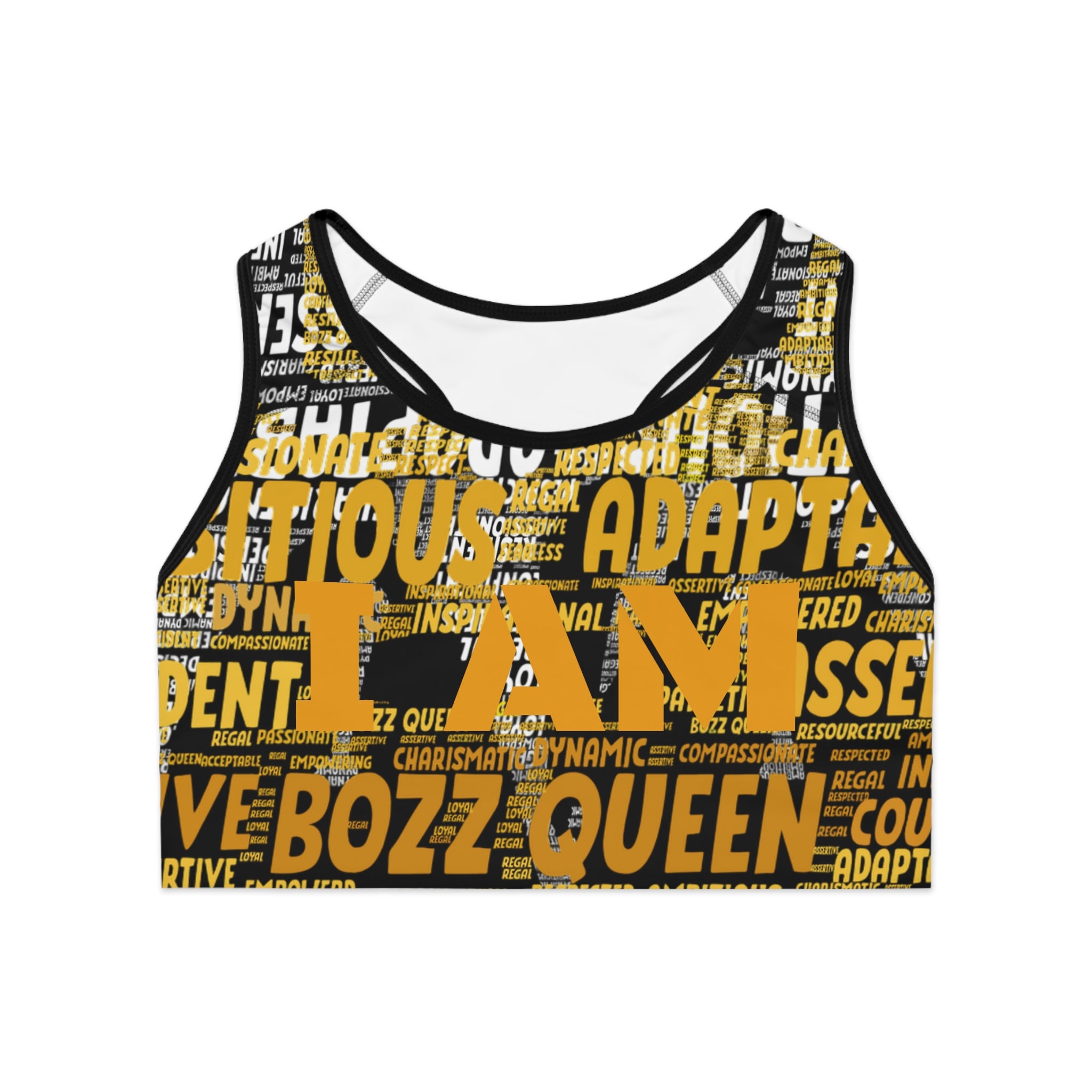 BOZZ QUEEN I AM Series Sports Bra - All Over Print
