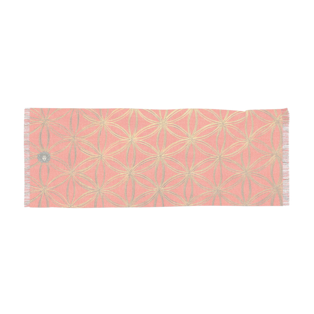 Orange & Gold Flower of Life Scarf - Geometric Pattern | Bozz Queen