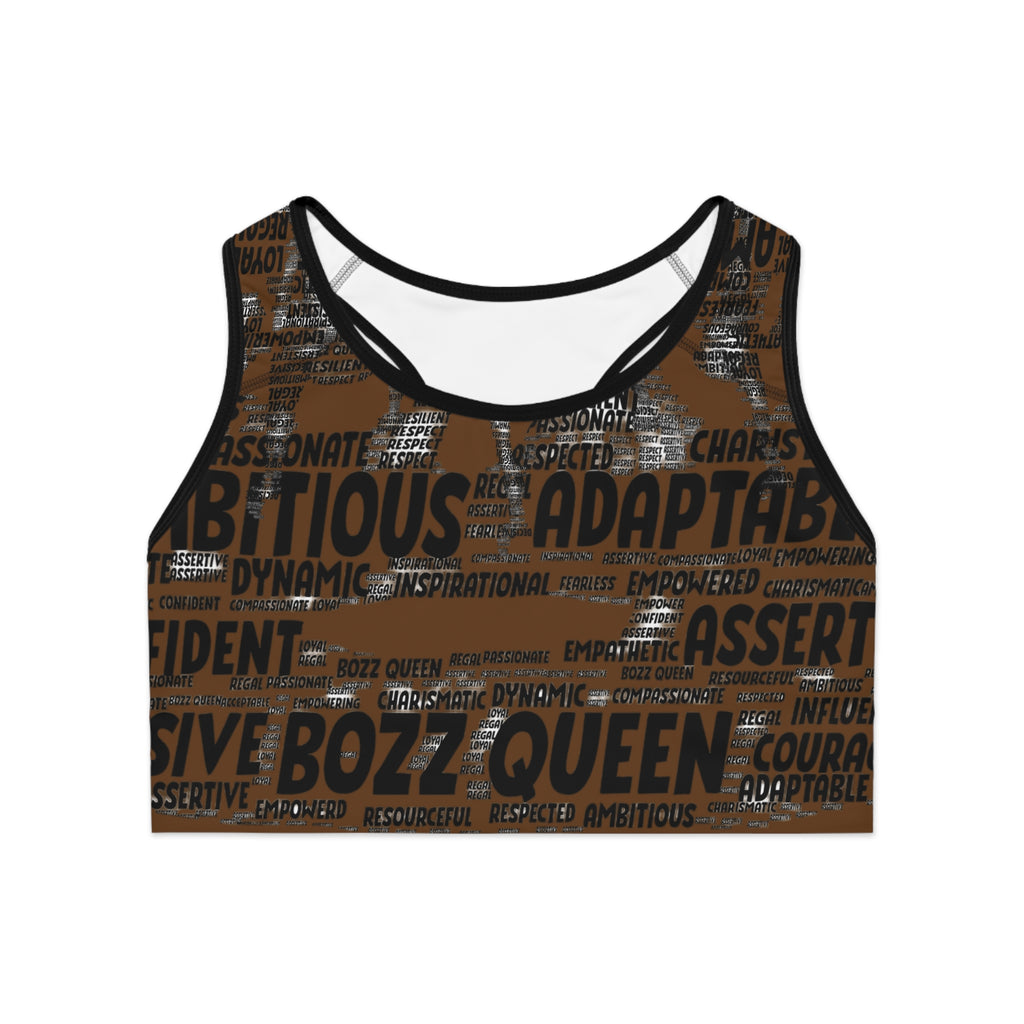 Empowering Sports Bra - Bozz Queen Origin Collection | Brown & Black