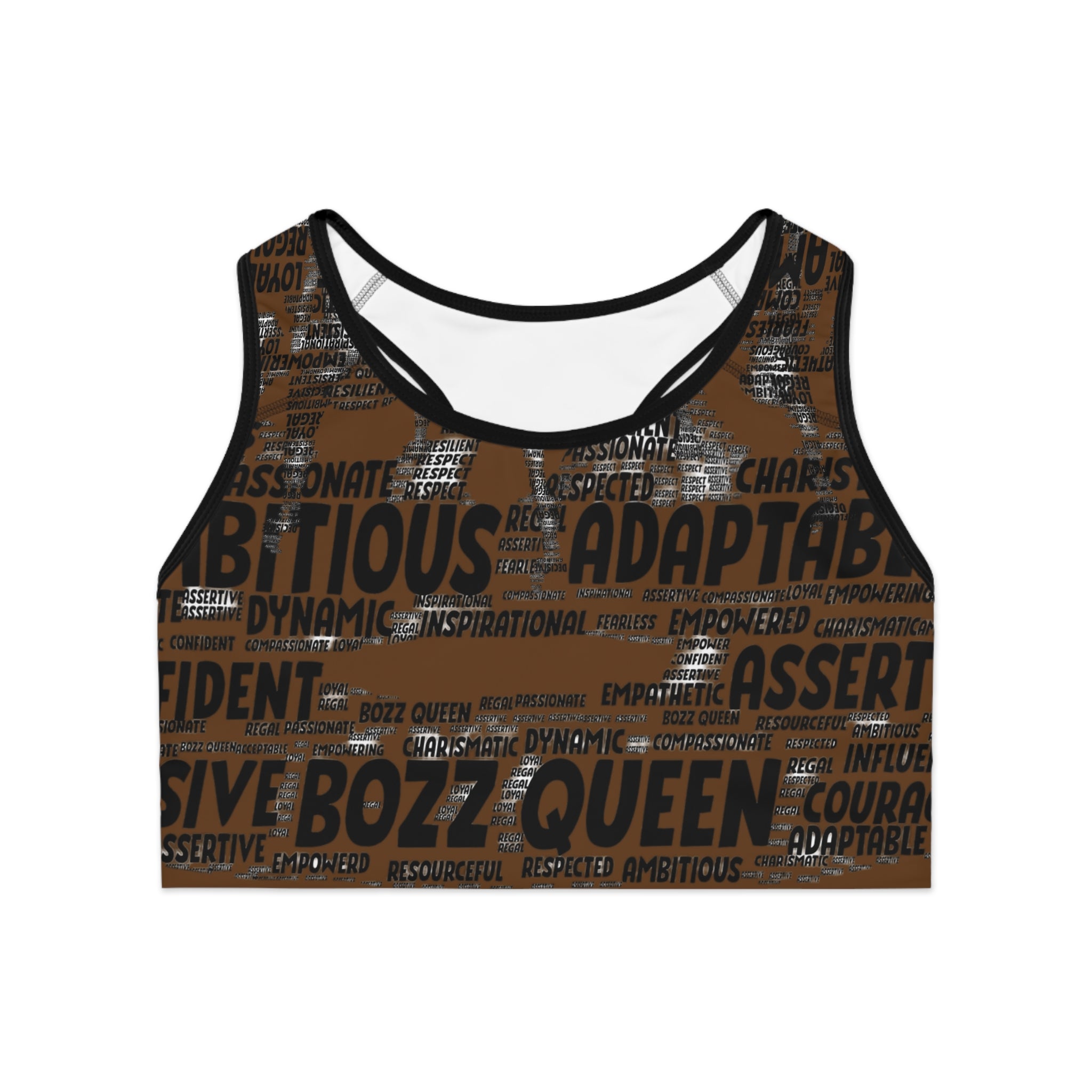 Empowering Sports Bra - Bozz Queen Origin Collection | Brown & Black