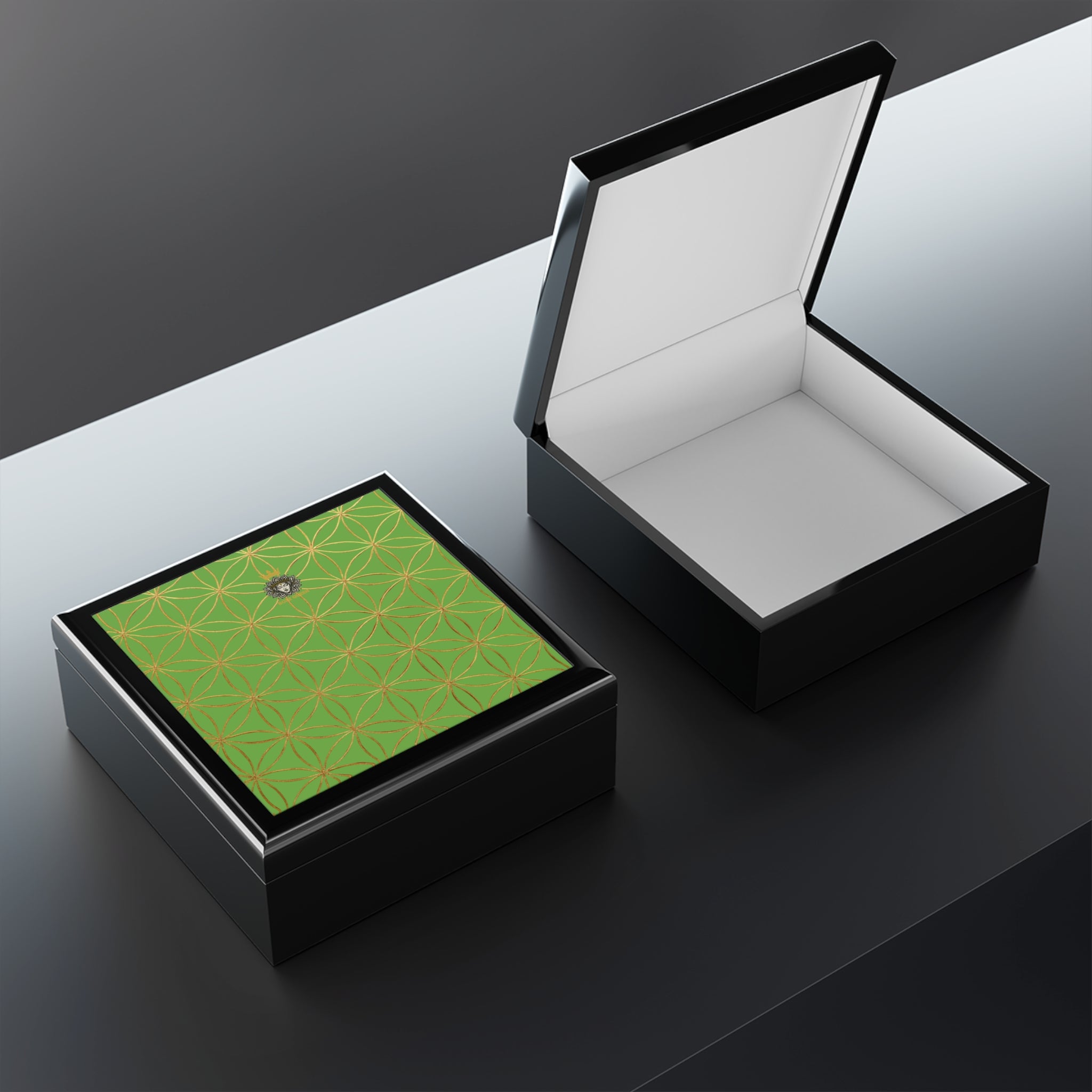 Flower of Life Jewelry Box - Light Green Elegant Keepsake Organizer