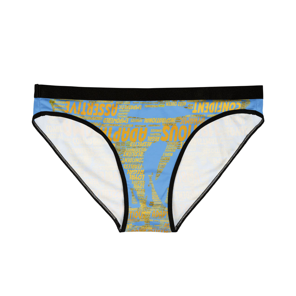 Women's Light Blue Yellow Motivational Underwear - Bold Statement Lingerie