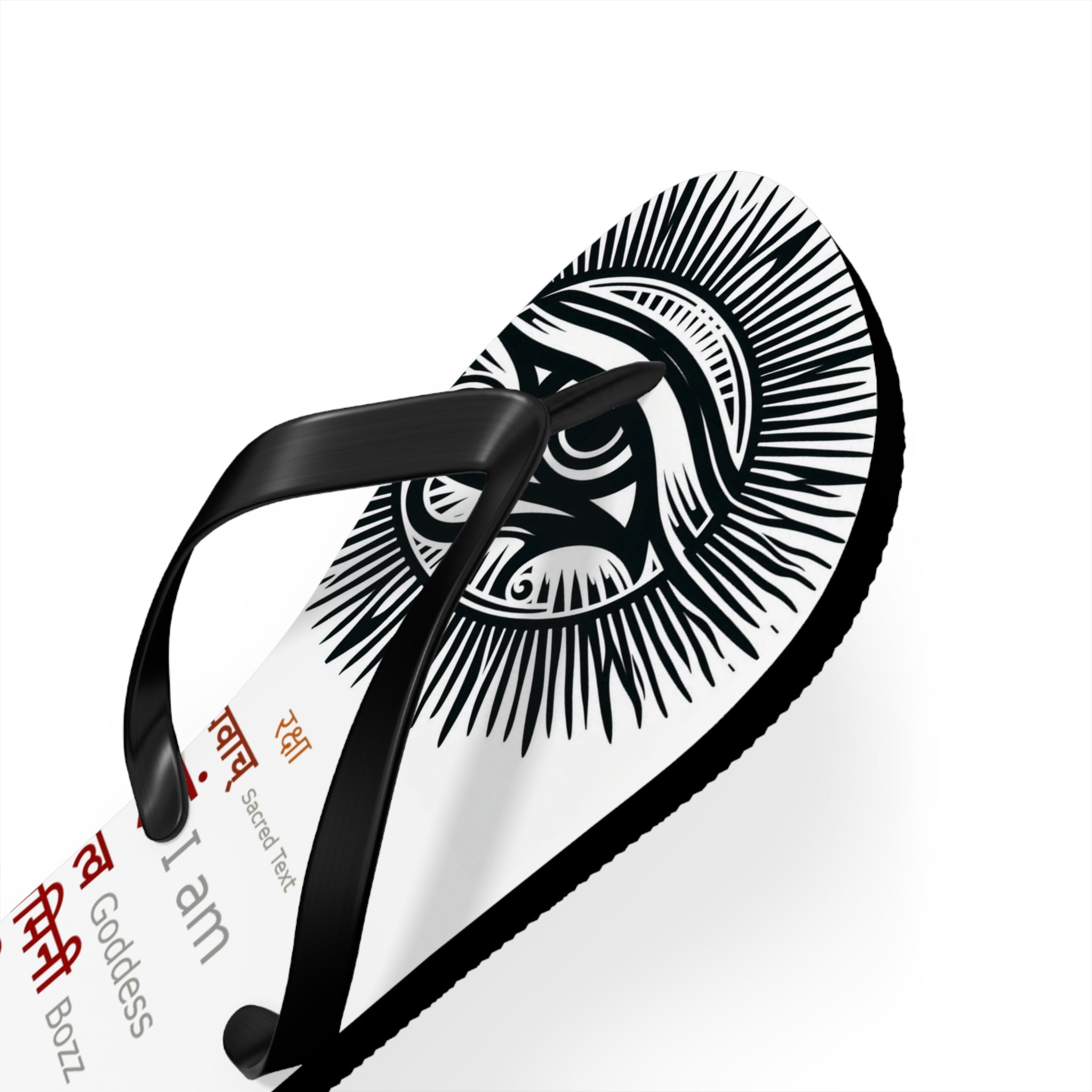 BOZZ QUEEN Eye of Heru Flip Flops - Sacred Affirmation Beachwear for Self-Care