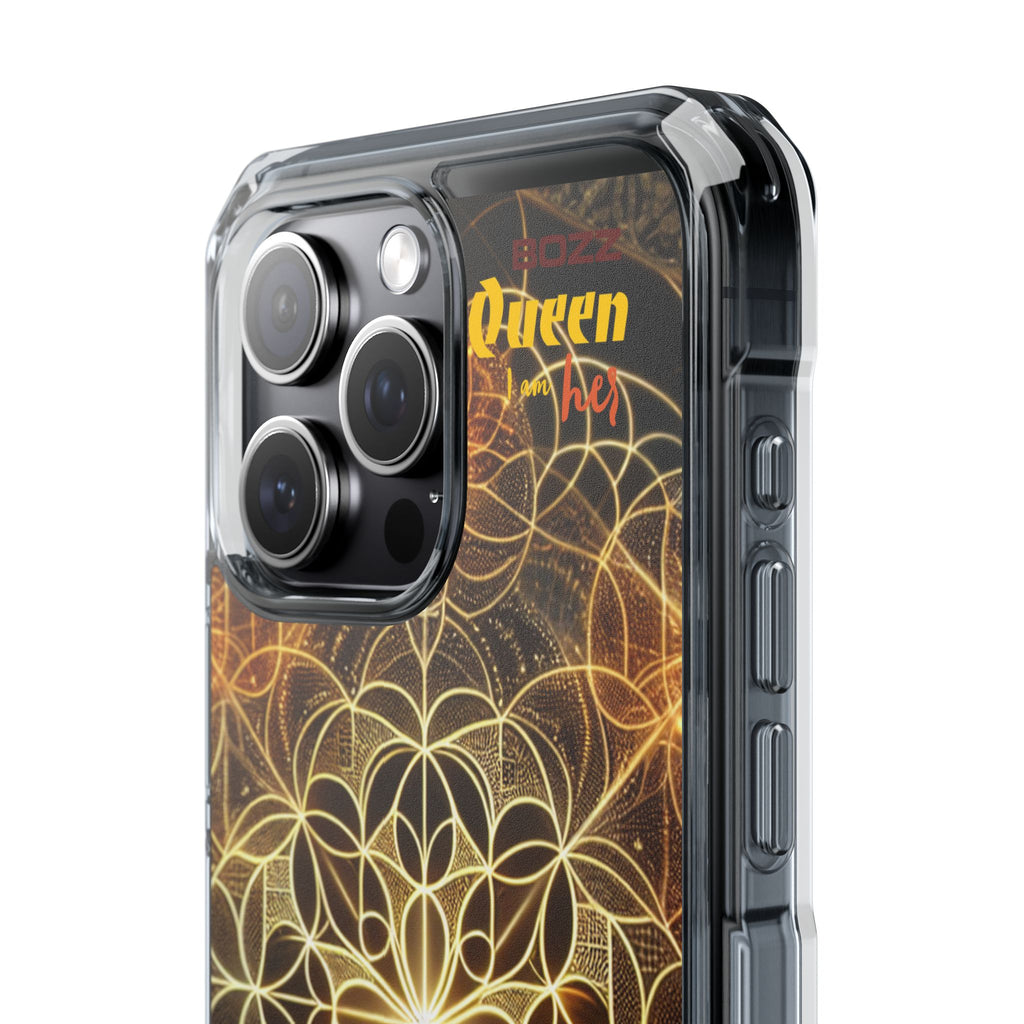 Magnetic Phone Case with Geometric Design, Crystal Clear Protection, Phone Accessory, Gift for Her, Stylish Tech