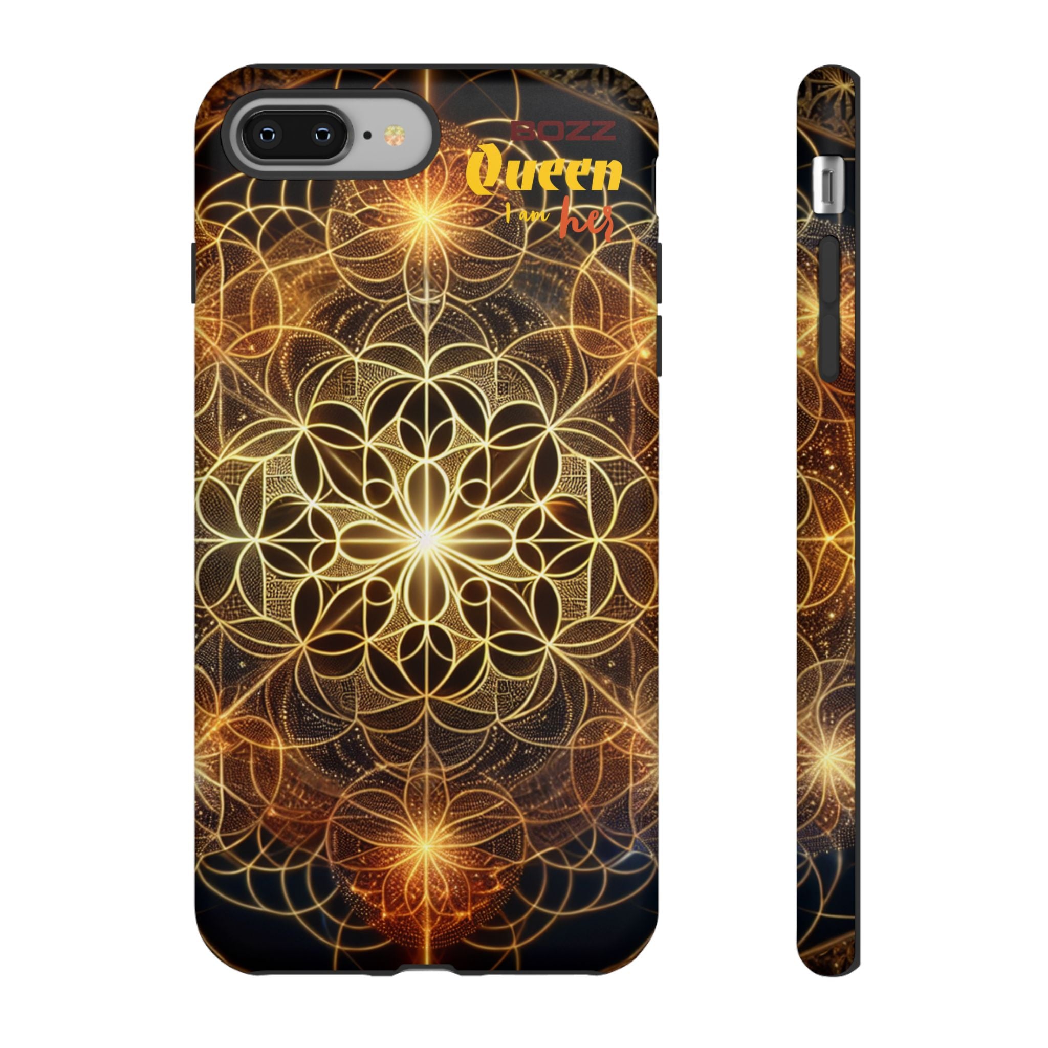 Golden Flower Mandala Phone Case, Tough Cases, Bohemian Phone Cover, Unique Gift for Him/Her, Spiritual and Artistic Design