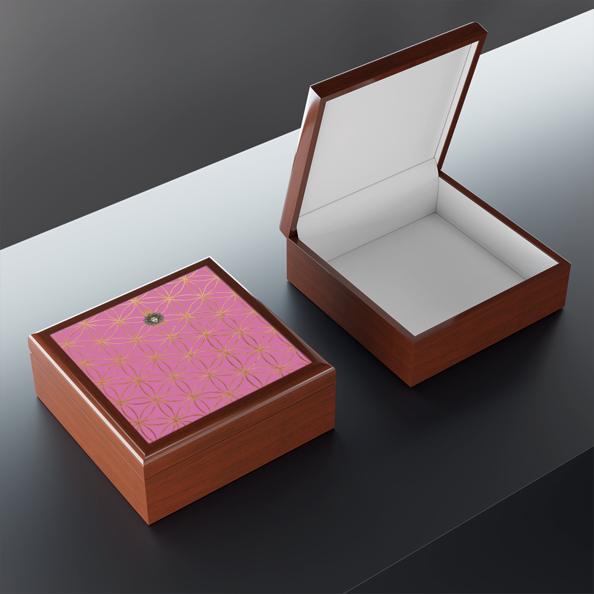 Flower of Life Jewelry Box - Light Pink Elegant Keepsake Organizer