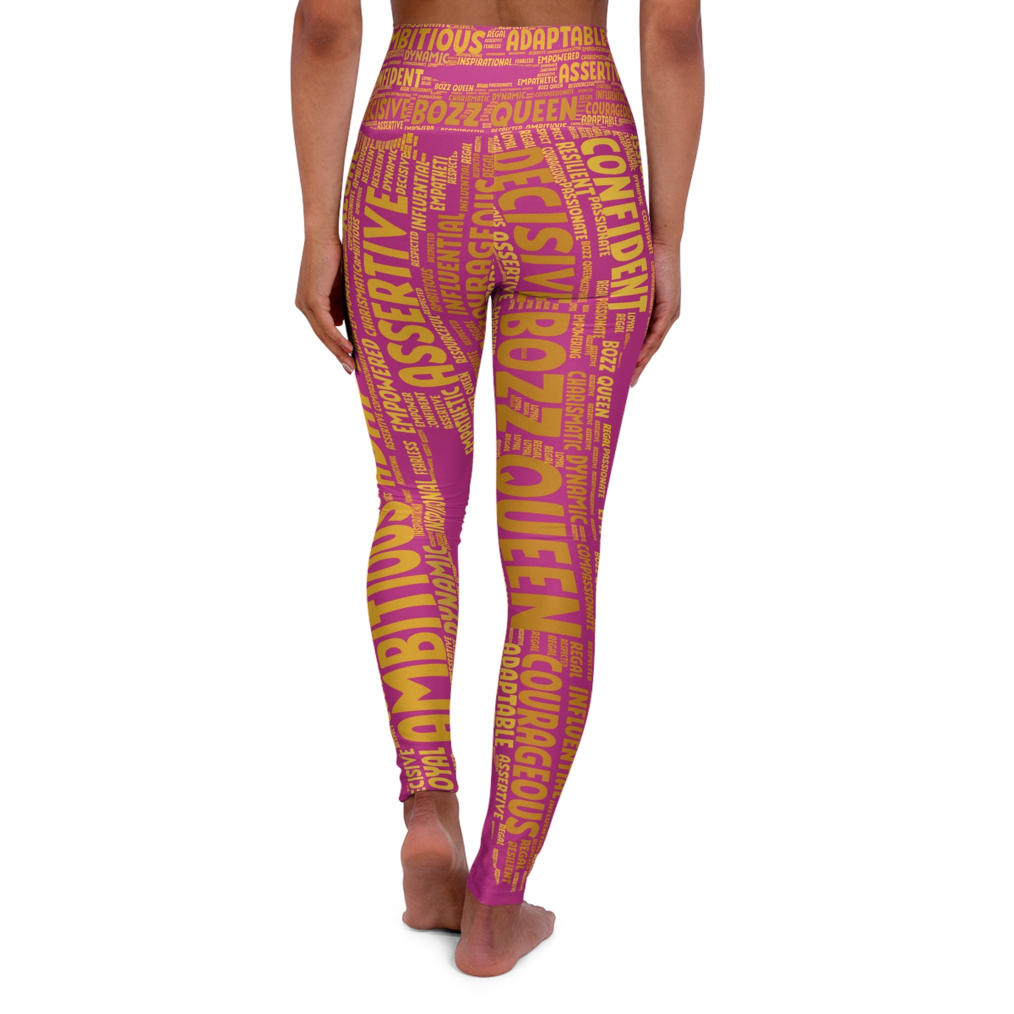 Empowering High Waisted Yoga Leggings - Motivational Activewear