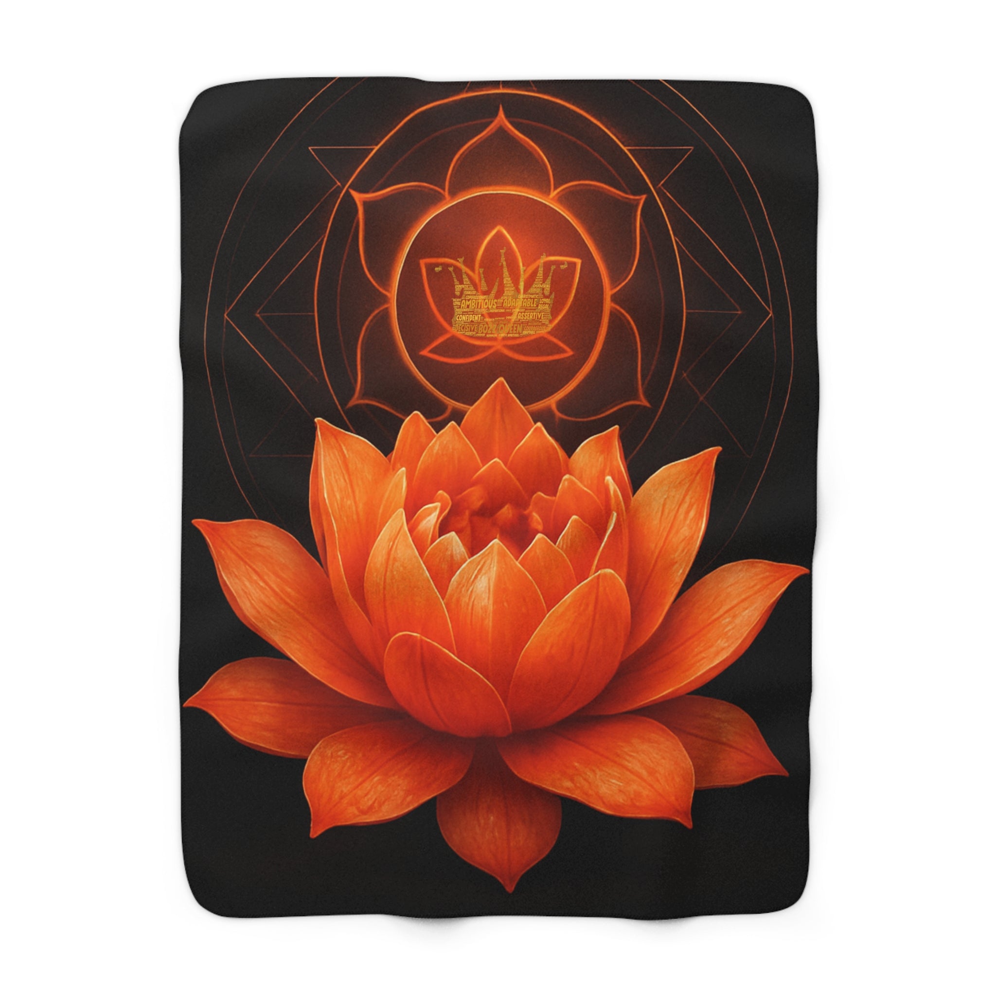 Sacred Chakra Lotus Sherpa Blanket - Meditation Decor & Spiritual Gift
