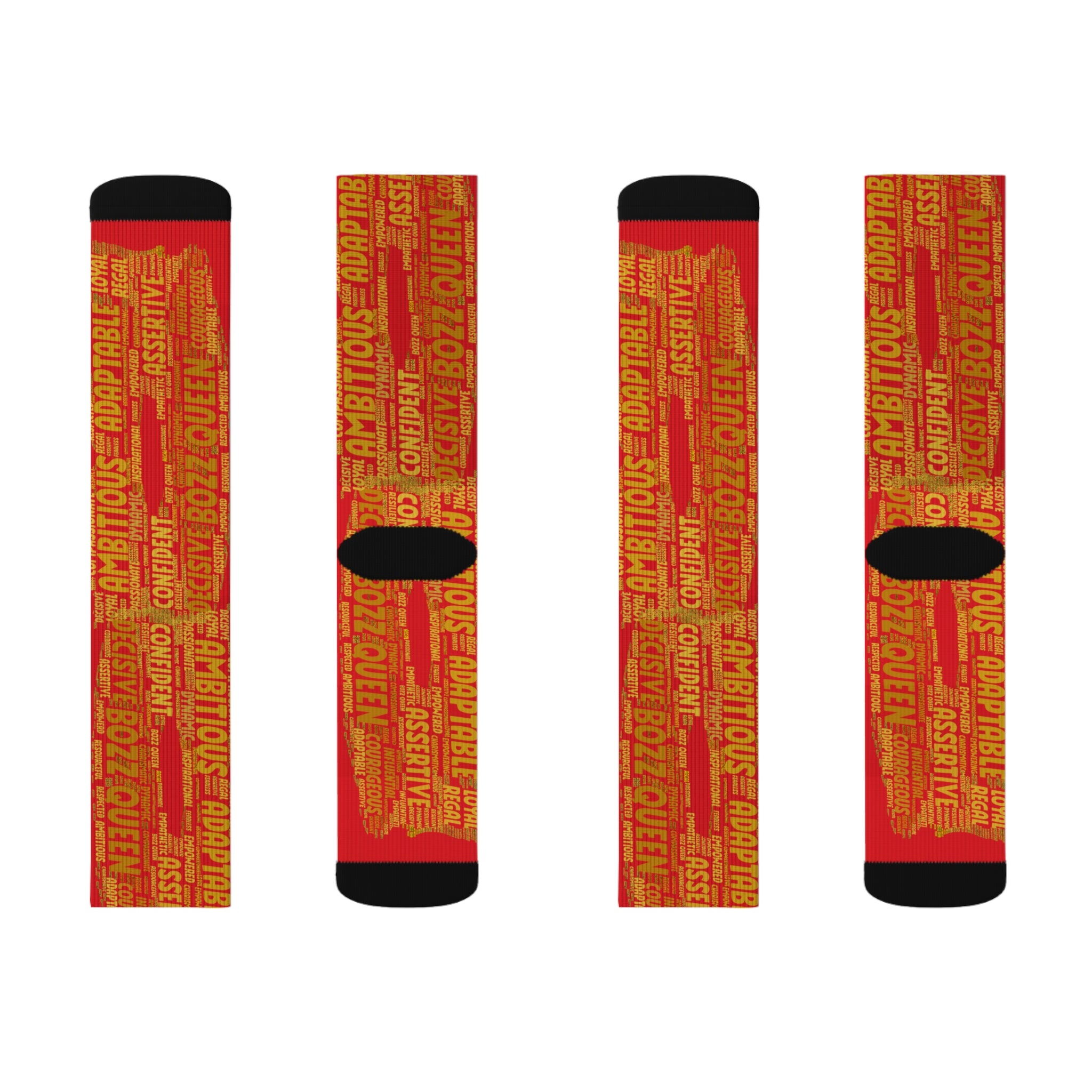 Red Bold Statement Socks | Inspirational Gift, Trendy Accessories, Positive Affirmations, Unique Fashion, Motivational Wear