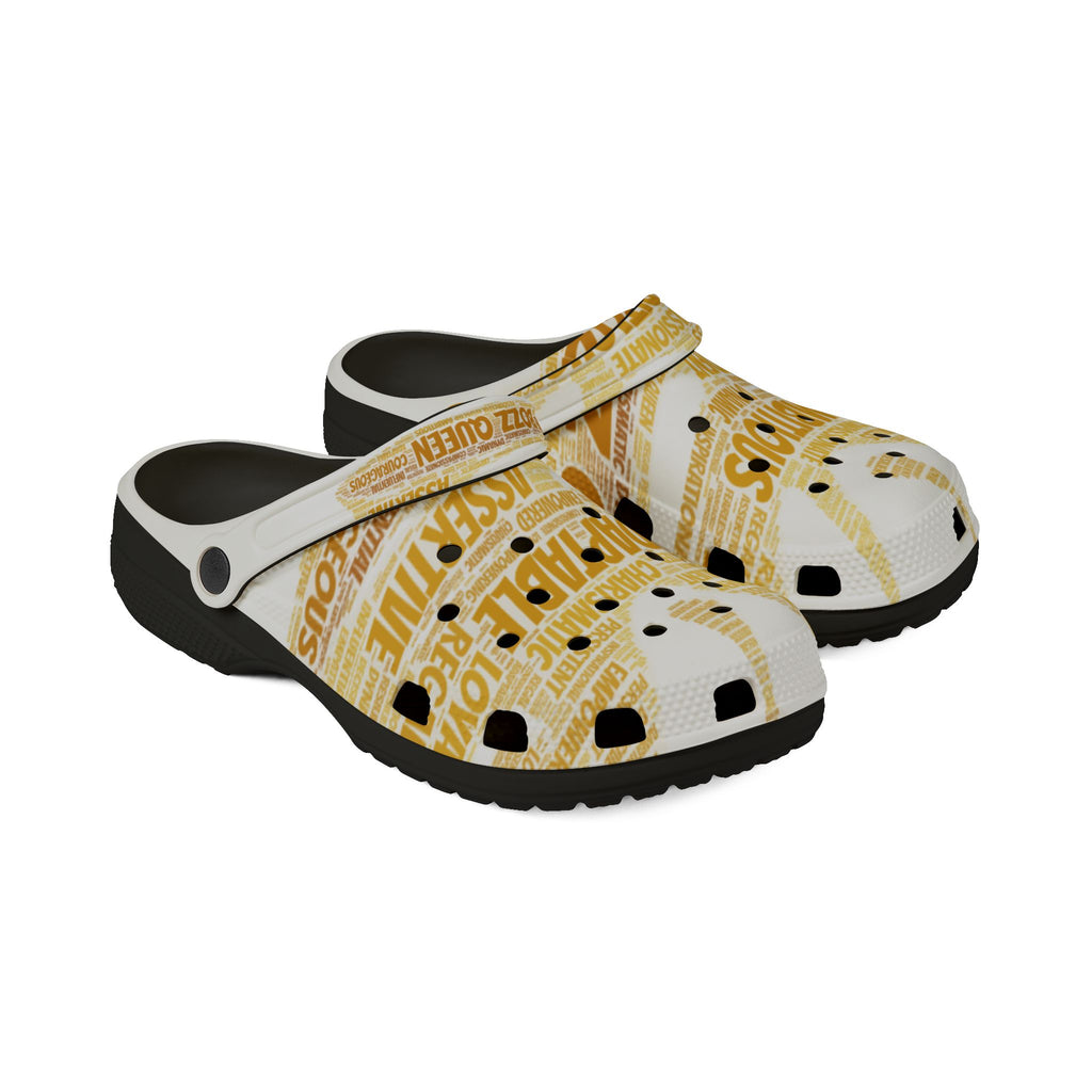 Bozz Queen Vibrant Foam Rubber Shoes - Inspirational Comfort Clogs, Motivational Summer Slip-Ons