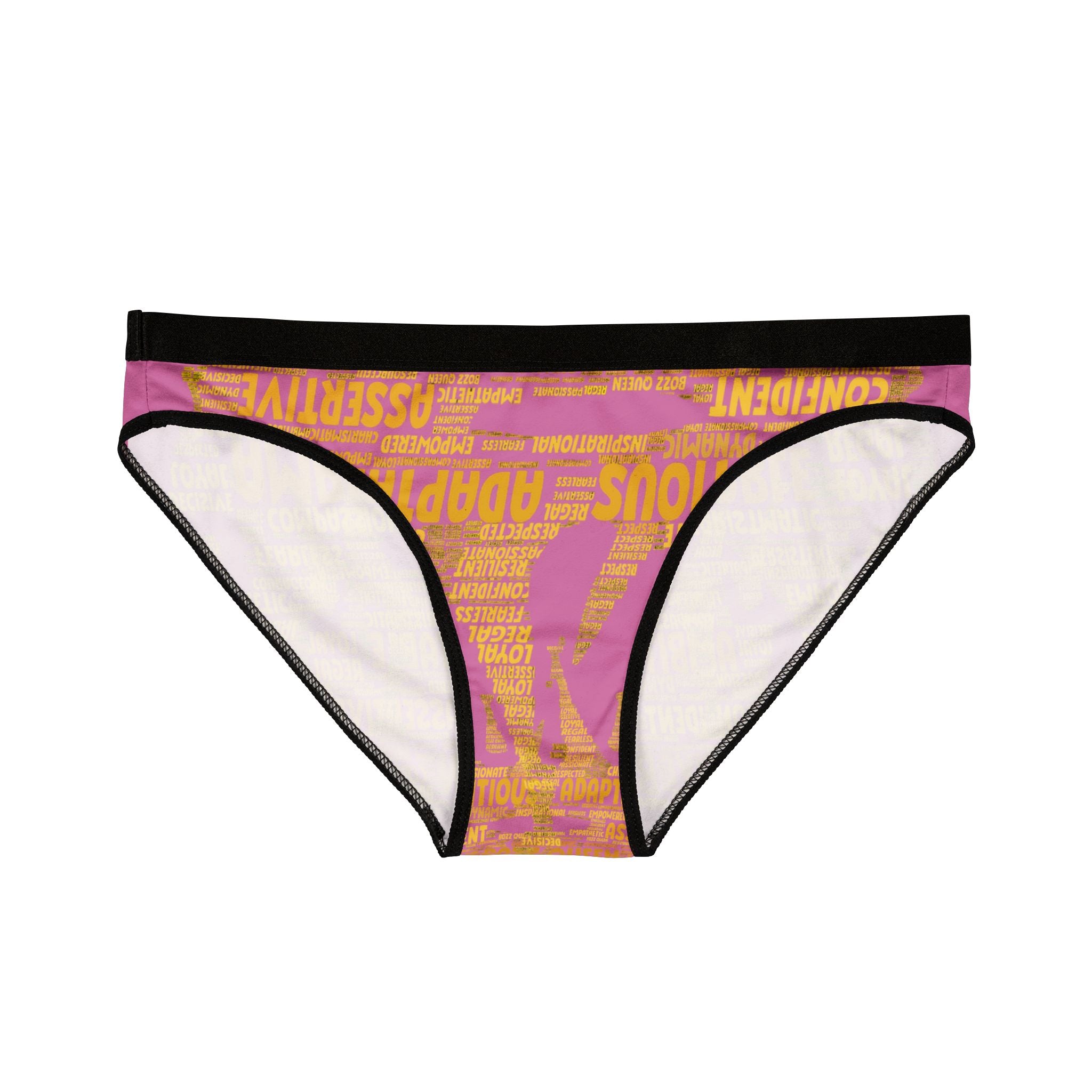 Women's Pink Yellow Motivational Underwear - Bold Statement Lingerie Gift