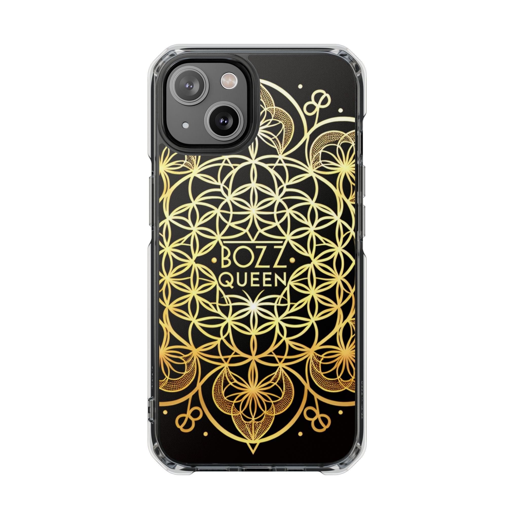 Magnetic Phone Case with Mandala Design, Boz Queen Protective Cover, Gift for Her, Bohemian Aesthetic, Unique Phone Accessory