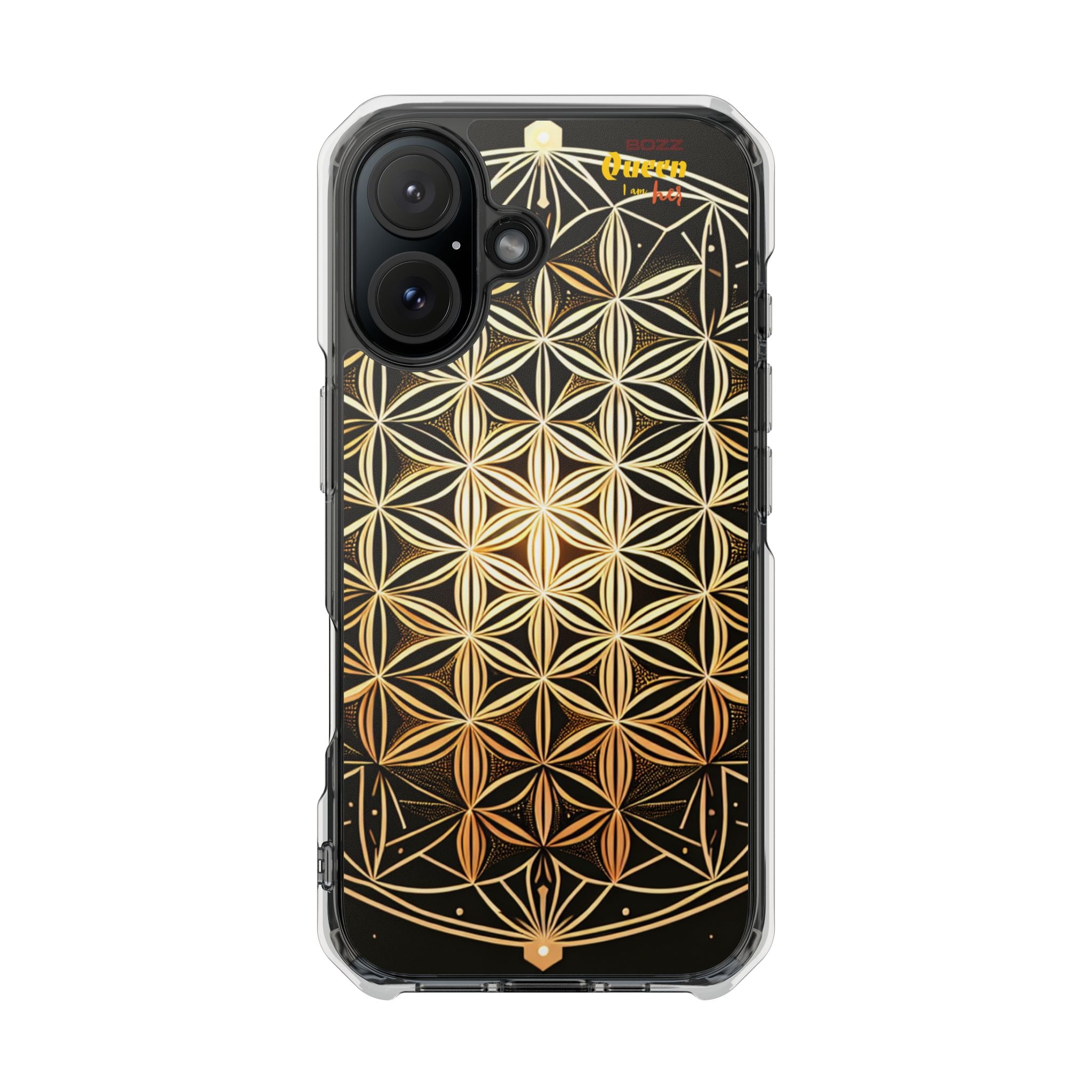 Flower of Life Magnetic Clear Case, Personalized Phone Case, Protective Impact Case, Gift for Him or Her, Boho Phone Accessories