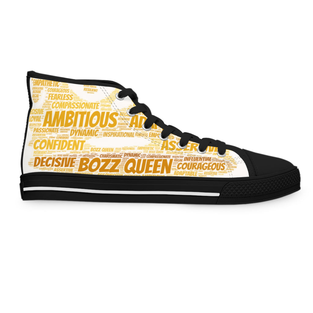 BOZZ QUEEN Empowerment High-Top Sneakers - Women's Fashion Sneakers for Confident Style