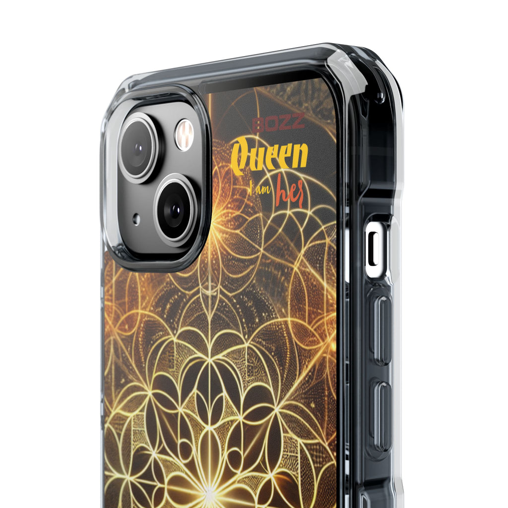 Magnetic Phone Case with Geometric Design, Crystal Clear Protection, Phone Accessory, Gift for Her, Stylish Tech