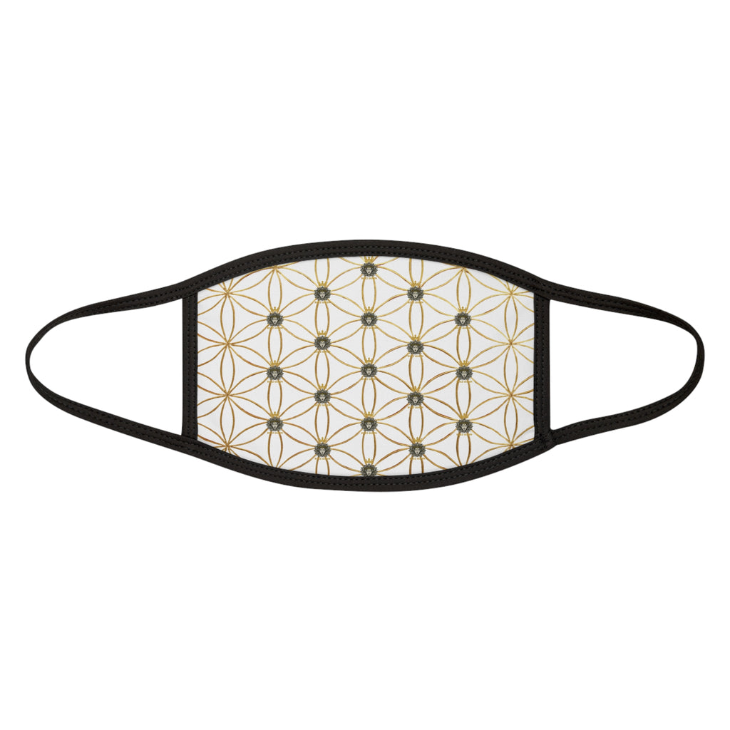 Bozz Queen Flower of Life Face Mask - White & Gold Stylish Breathable Cloth Mask
