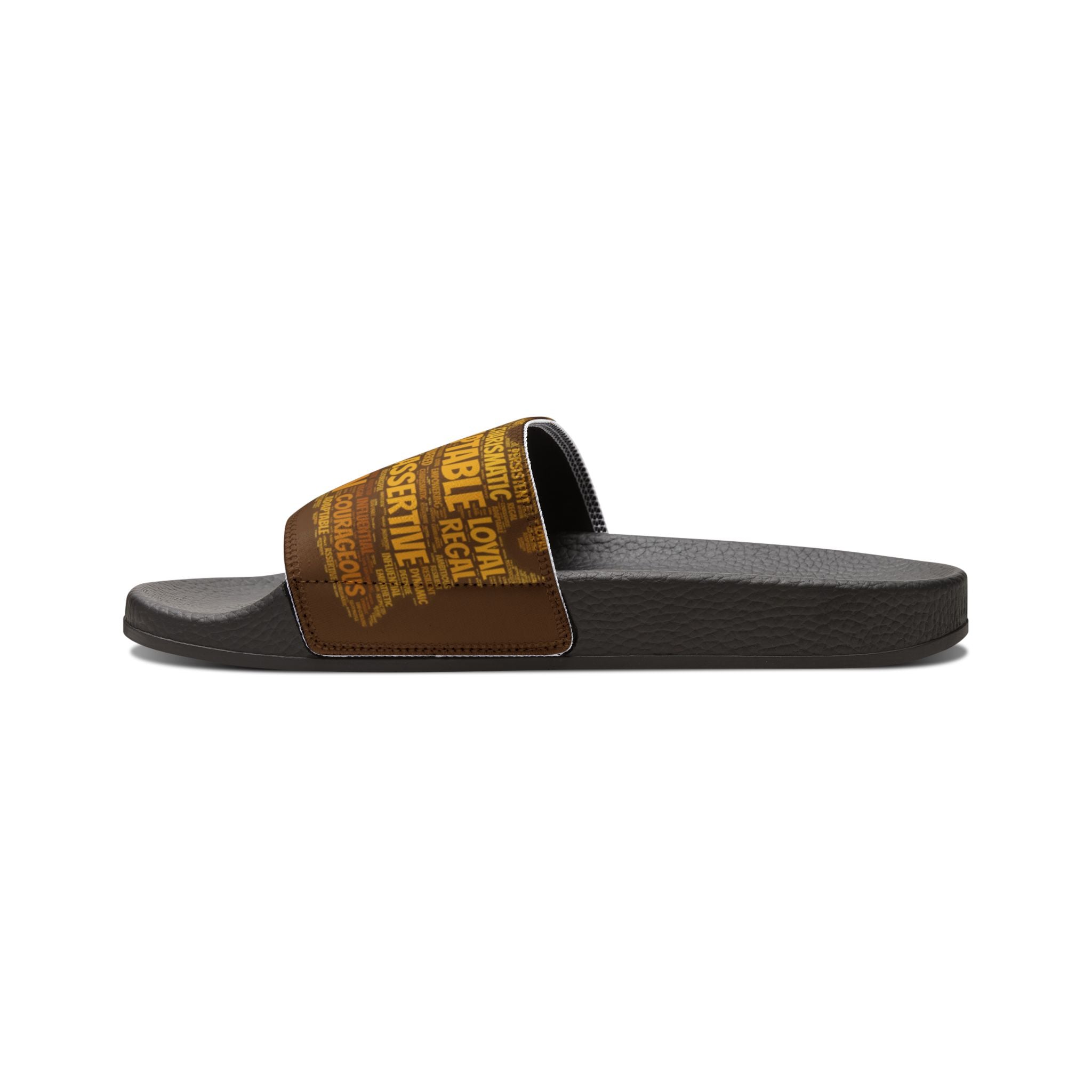 Bozz Queen Brown & Gold Women's Sandals - Removable Strap Beach Slides