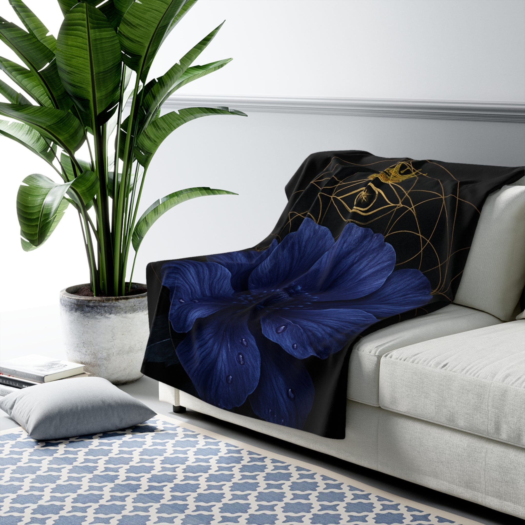 Third Eye Lotus Sherpa Blanket - Meditation Decor & Spiritual Gift