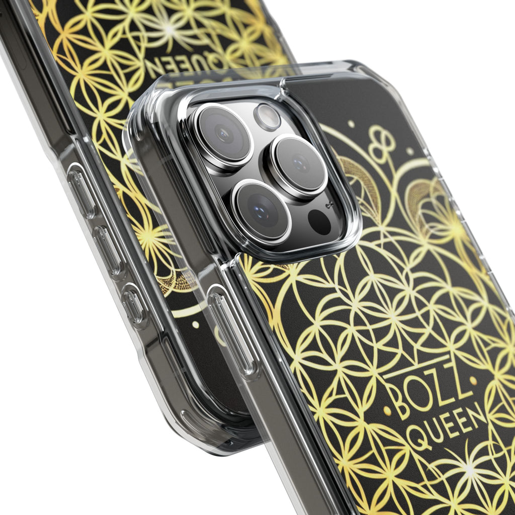 Magnetic Phone Case with Mandala Design, Boz Queen Protective Cover, Gift for Her, Bohemian Aesthetic, Unique Phone Accessory