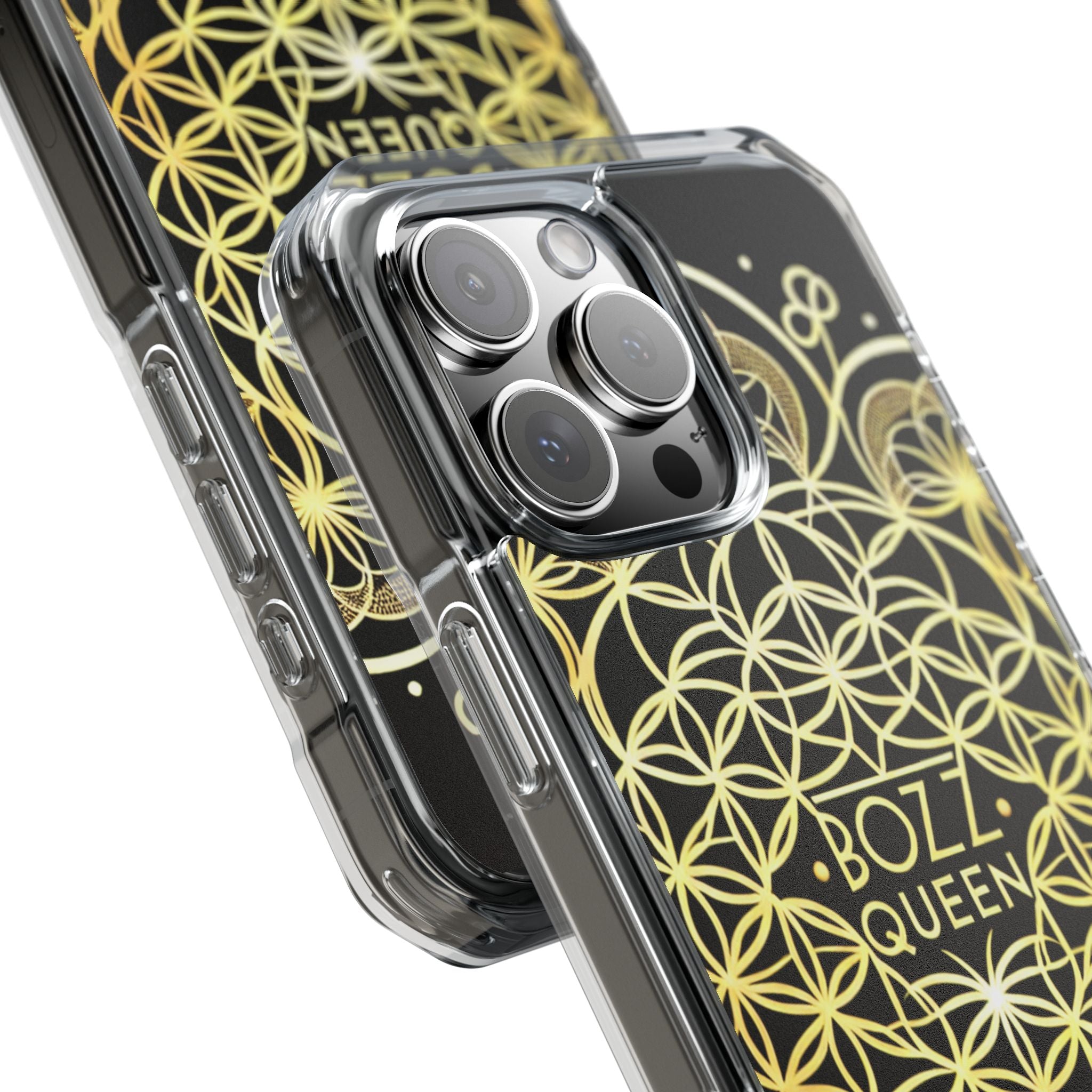 Magnetic Phone Case with Mandala Design, Boz Queen Protective Cover, Gift for Her, Bohemian Aesthetic, Unique Phone Accessory