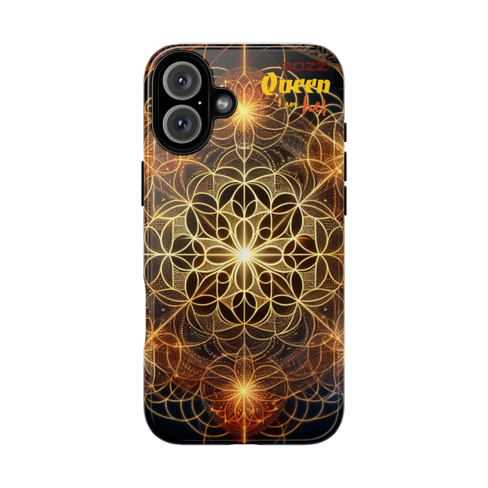 Golden Flower Mandala Phone Case, Tough Cases, Bohemian Phone Cover, Unique Gift for Him/Her, Spiritual and Artistic Design