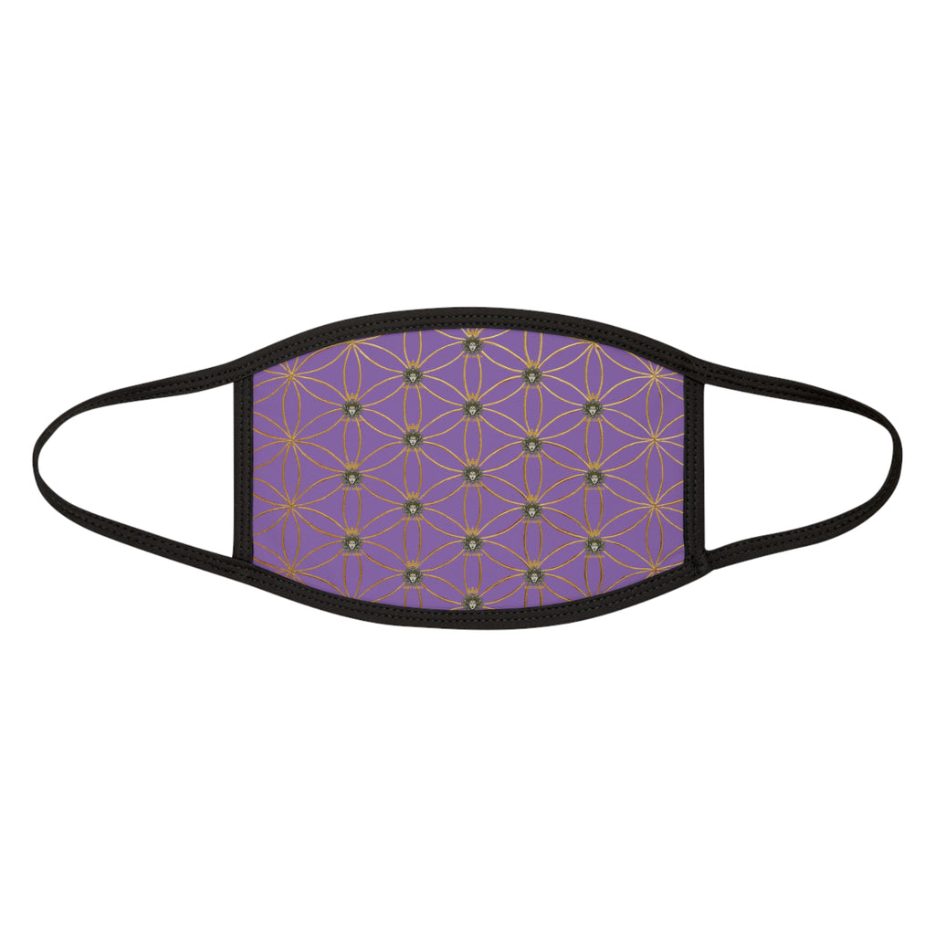 Bozz Queen Flower of Life Face Mask - Light Purple & Gold Stylish Breathable Cloth Mask