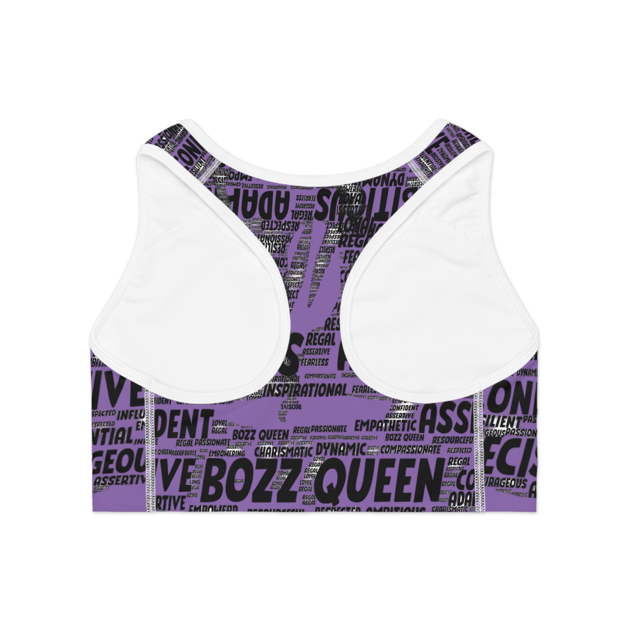 Empowering Sports Bra - Bozz Queen Origin Collection | Light Purple & Black