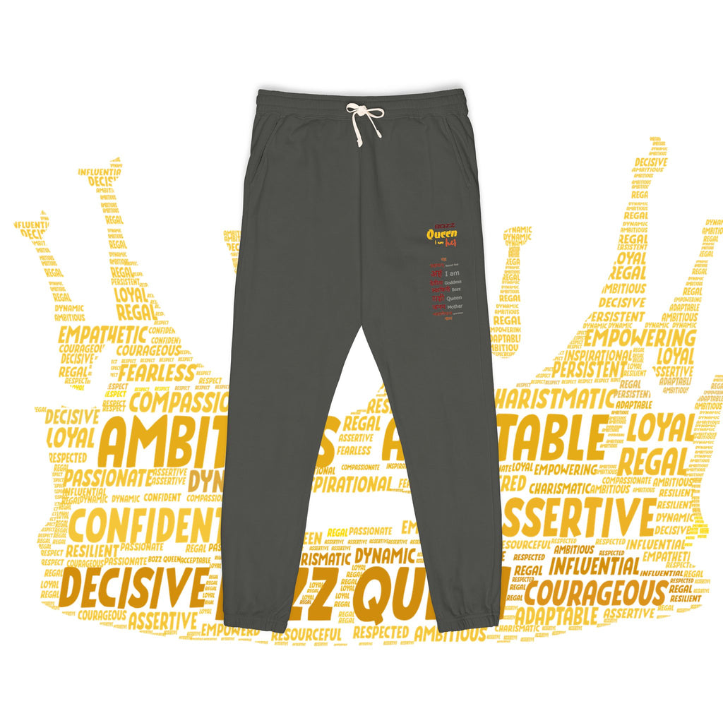 BOZZ QUEEN Unisex Motivational Fleece Sweatpants - Empowering Lounge Joggers