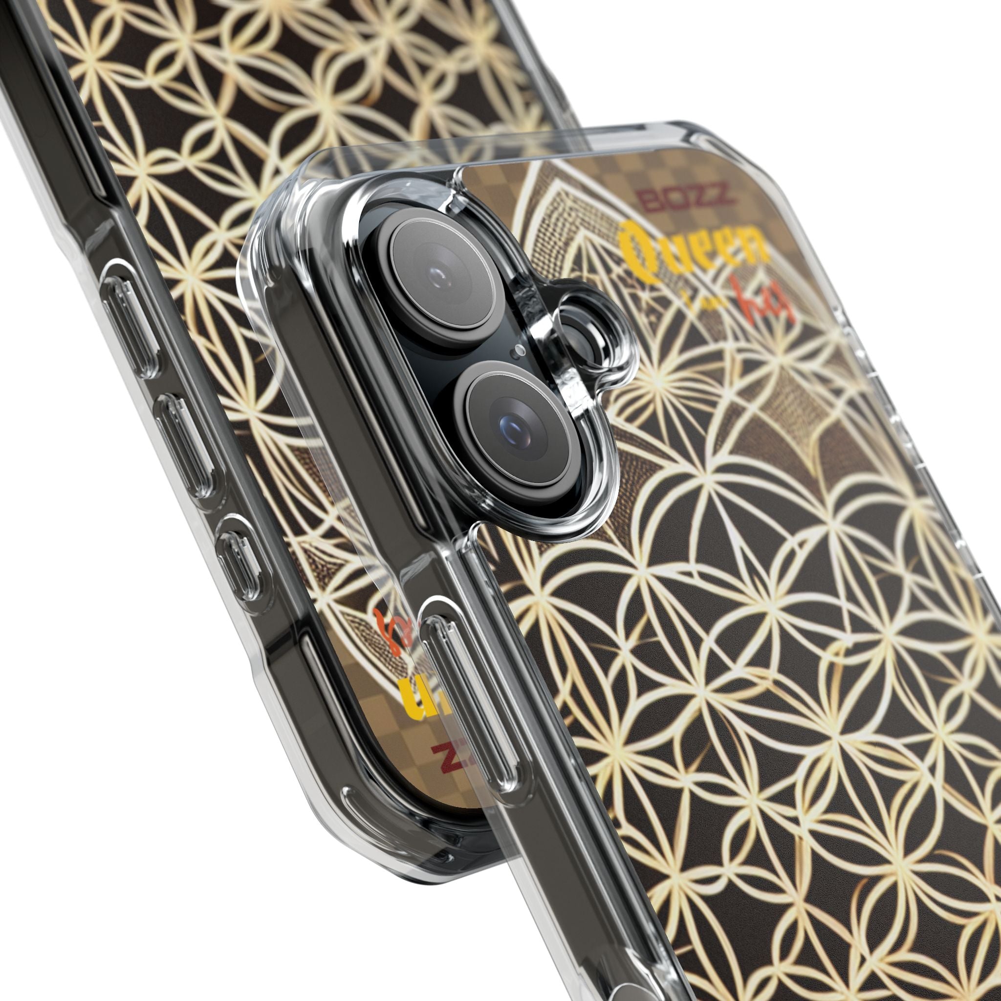 Stylish Magnetic Phone Case with Floral Design, Clear iPhone Case, Bohemian Phone Cover, Budding Flower Impact Case, Unique Tech Accessory