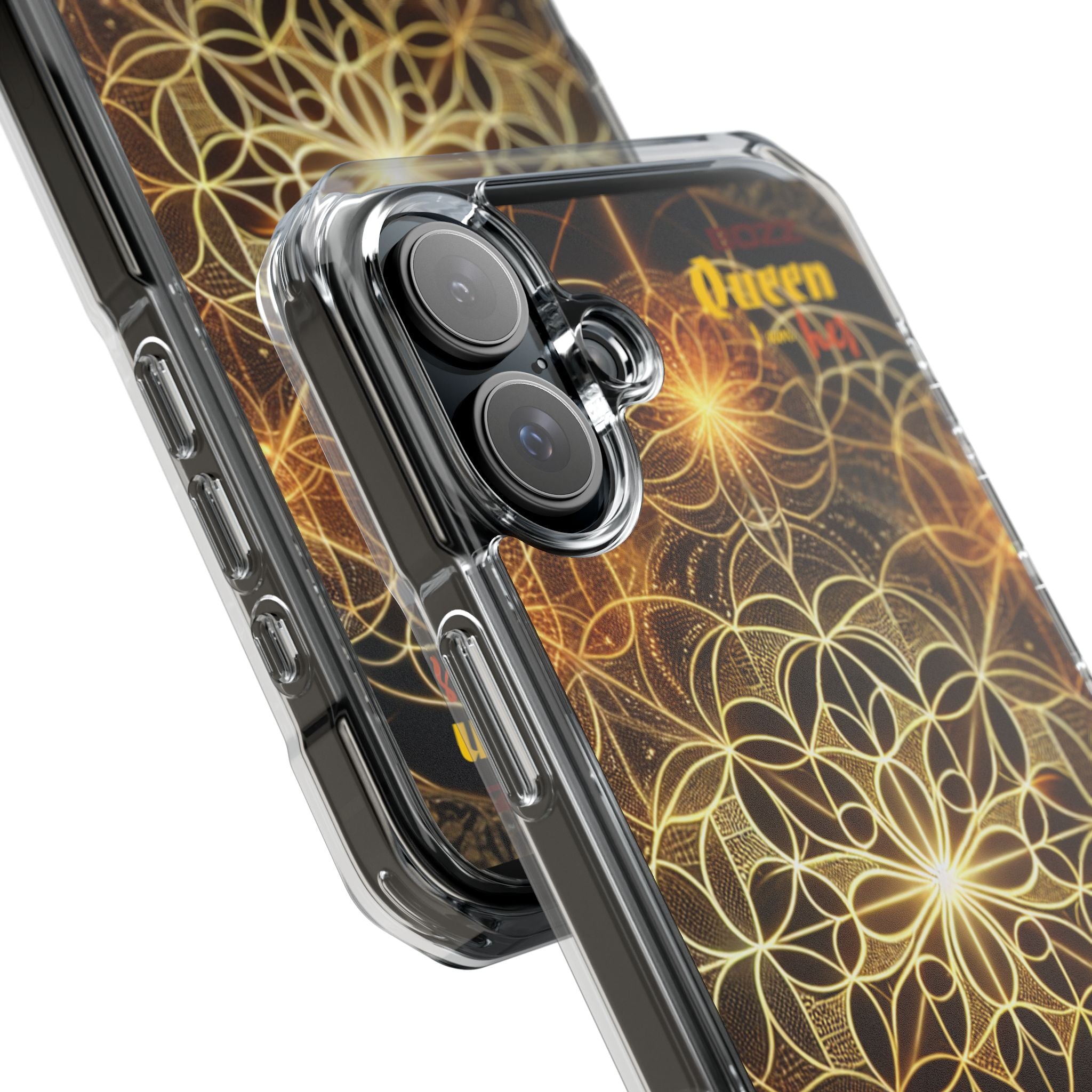 Magnetic Phone Case with Geometric Design, Crystal Clear Protection, Phone Accessory, Gift for Her, Stylish Tech