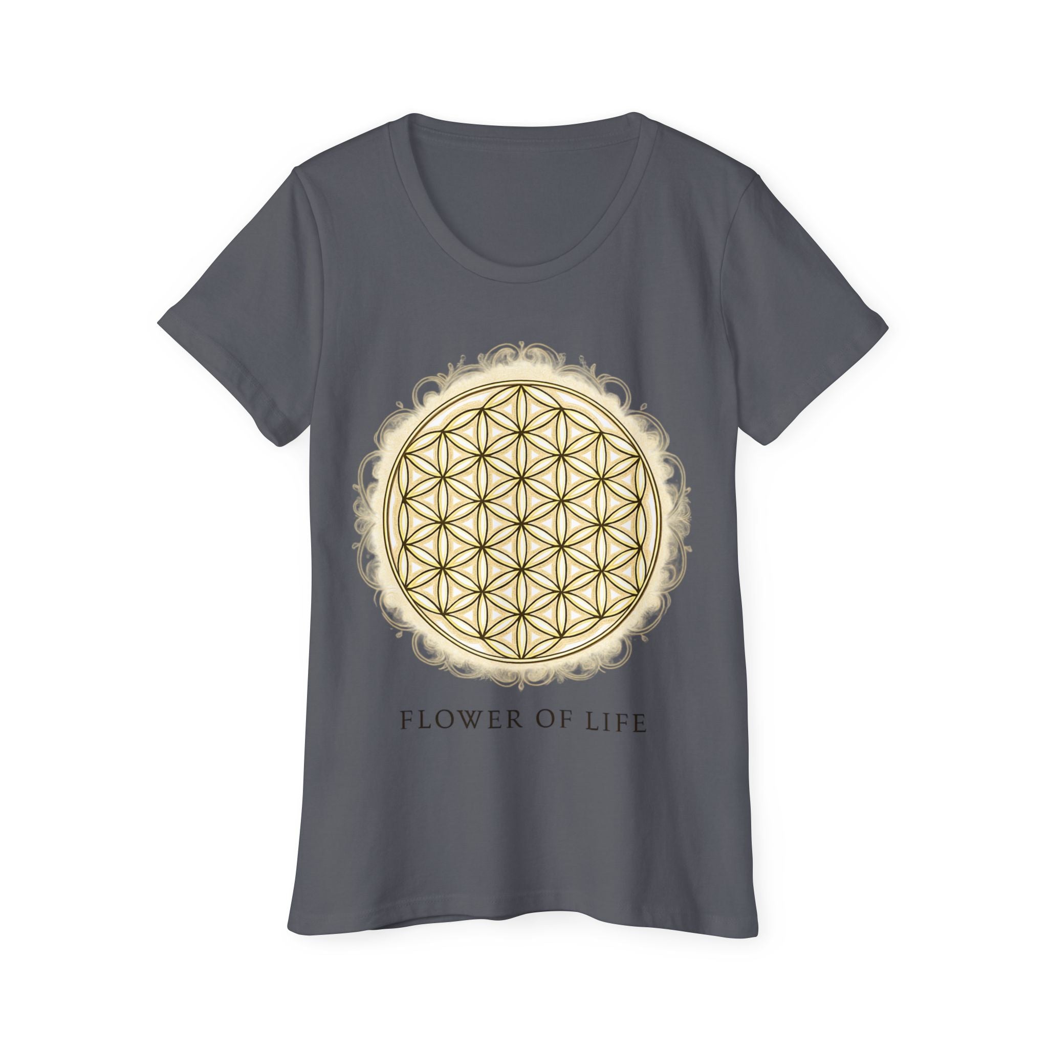Bozz Queen Golden Flower of Life Sacred Geometry T-Shirt - Women's Organic Tee