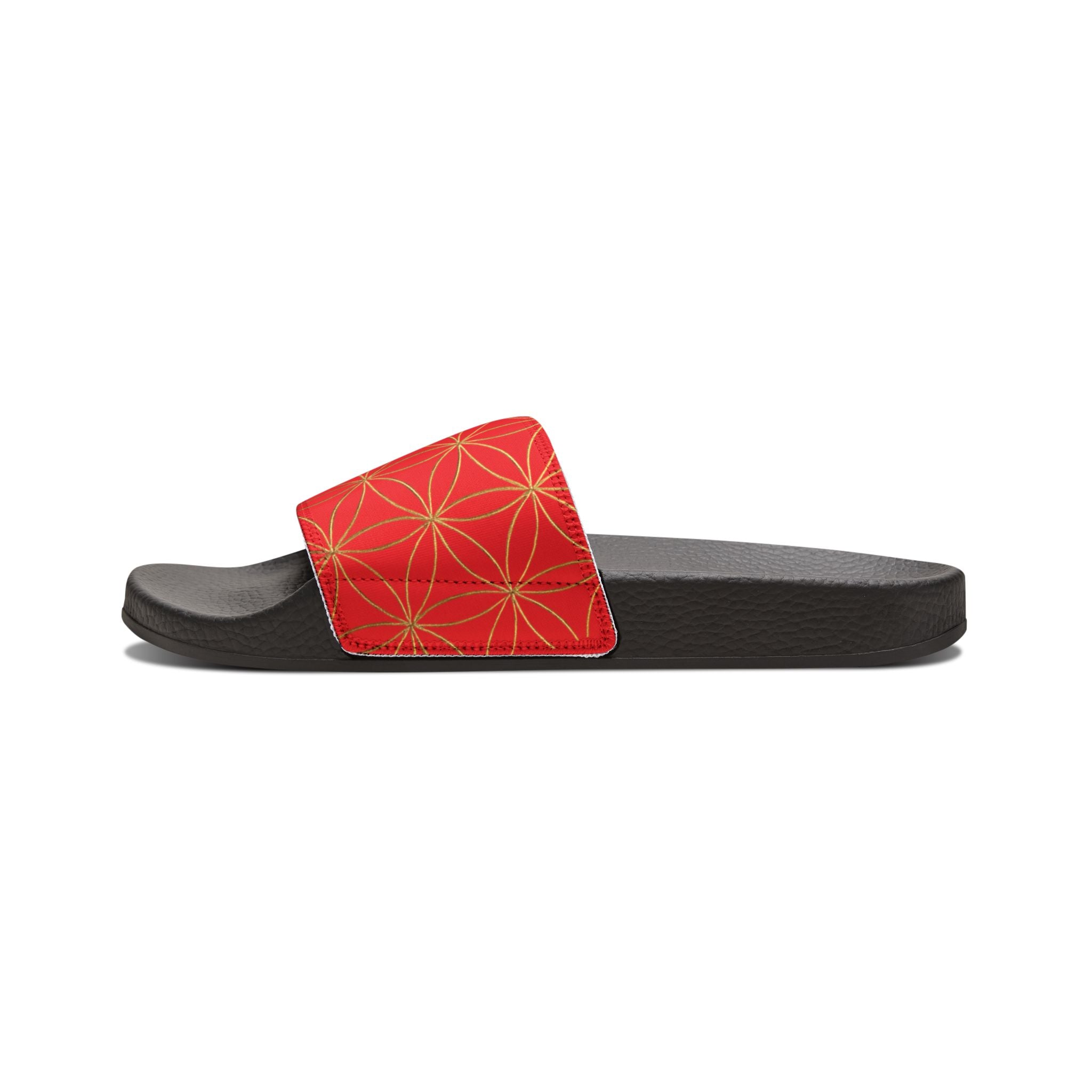 Bozz Queen Red Flower of Life Women's Sandals - Removable Strap Beach Slides