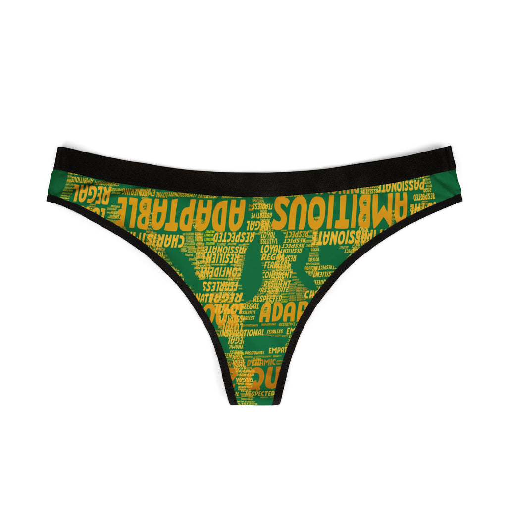 Dark Green and Yellow Women's Thongs - Bold Statement Underwear, Comfortable Lingerie, Fashionable Daily Wear, Gifts for Her, Party Essentials