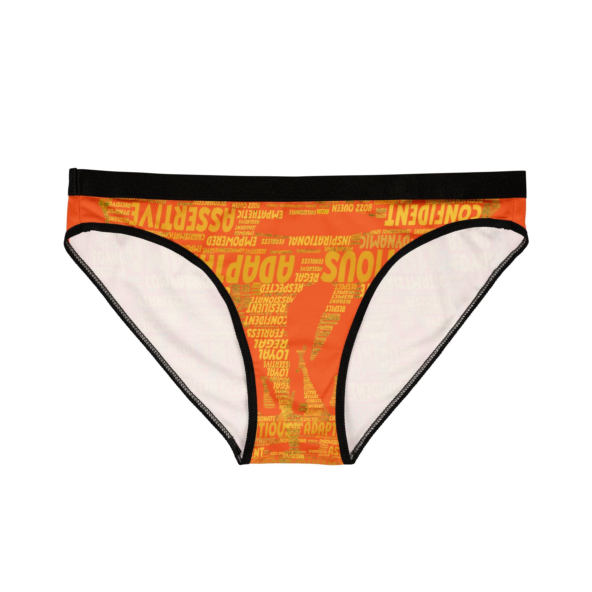 Women's Orange Yellow Motivational Underwear - Bold Statement Lingerie