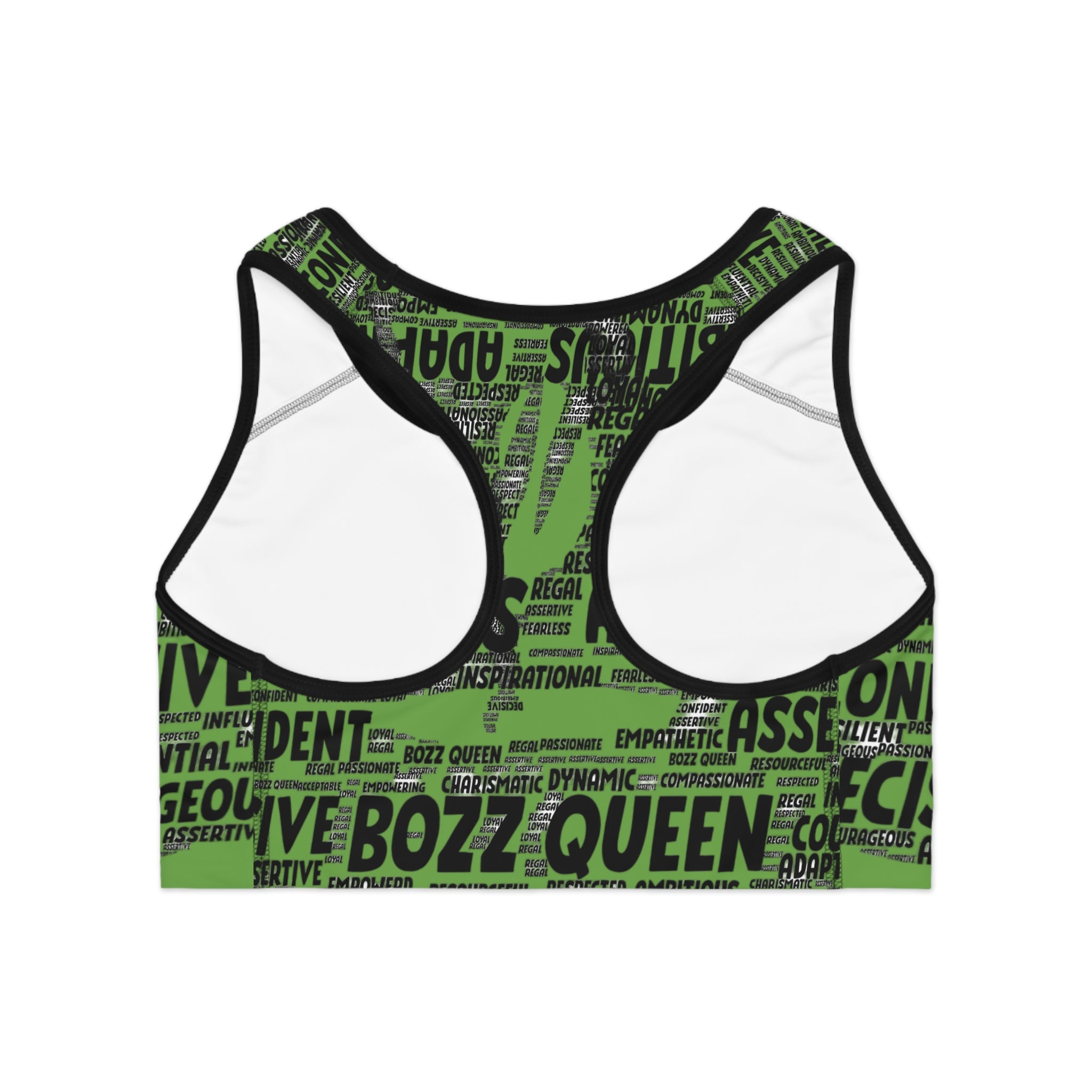 Empowering Sports Bra - Bozz Queen Origin Collection | Green & Black
