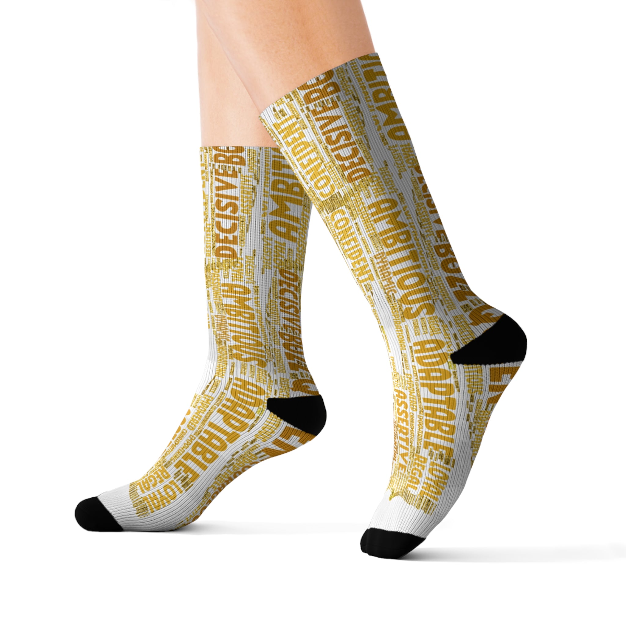 BOZZ QUEEN White Bold Statement Socks - Empowering Motivational Wear