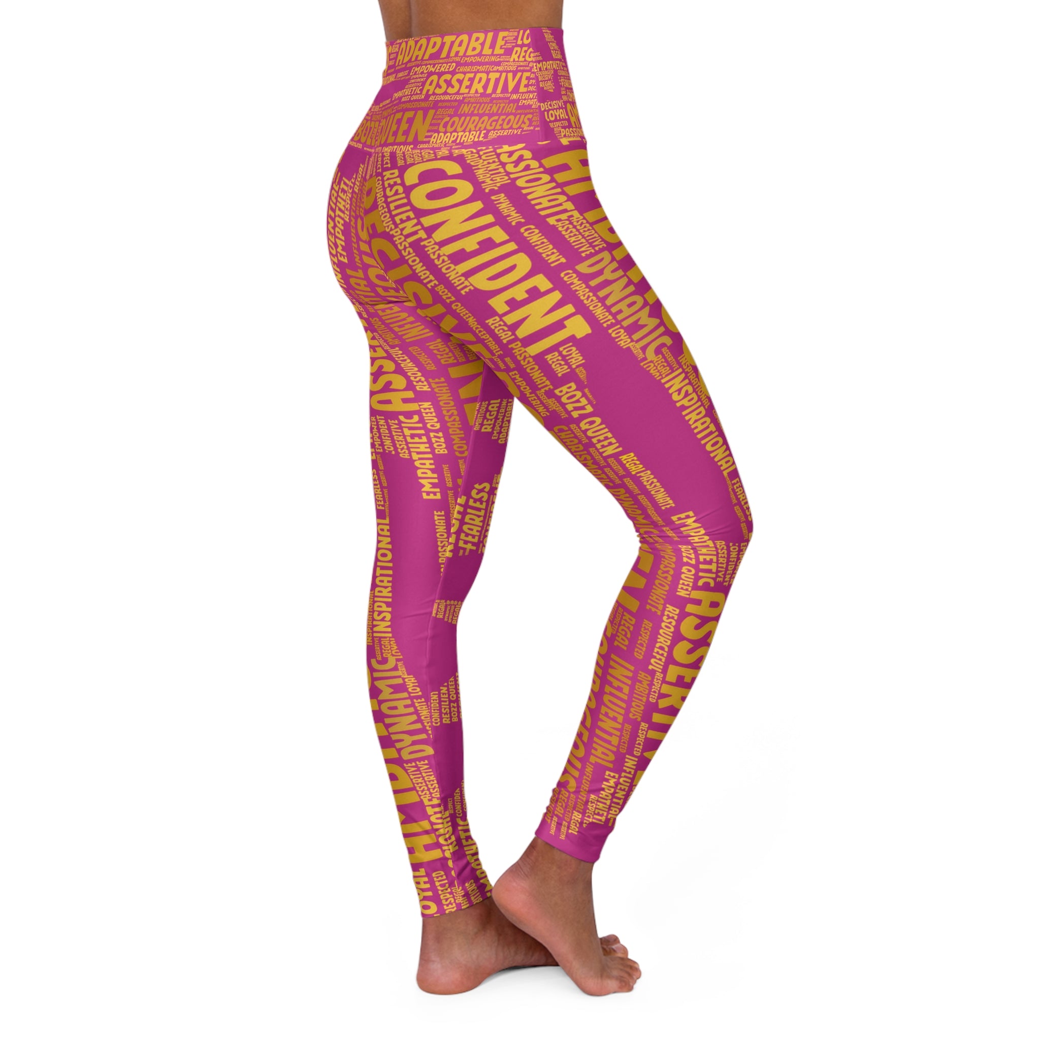 Empowering High Waisted Yoga Leggings - Motivational Activewear