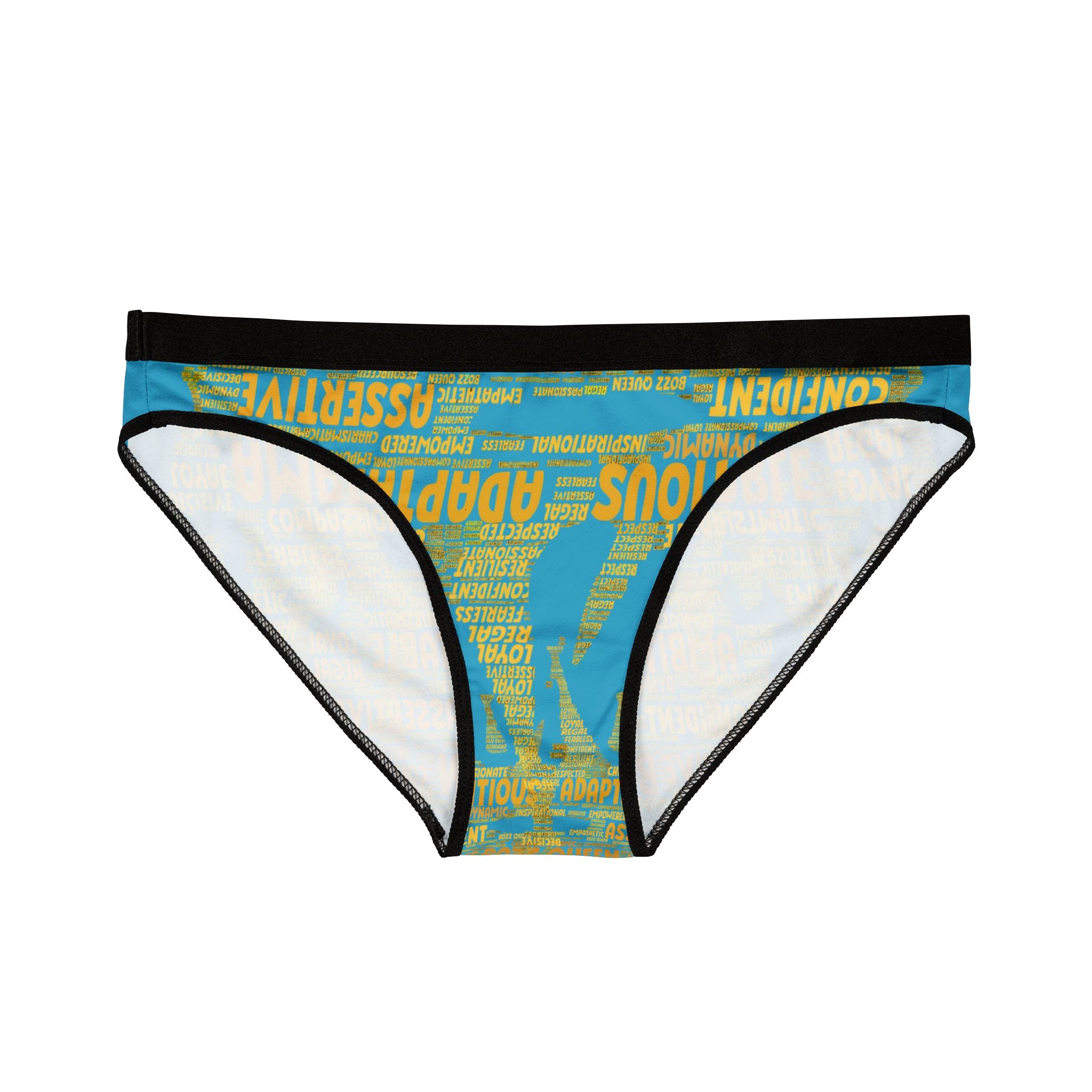 Women's Turquoise Yellow Motivational Underwear - Bold Statement Lingerie