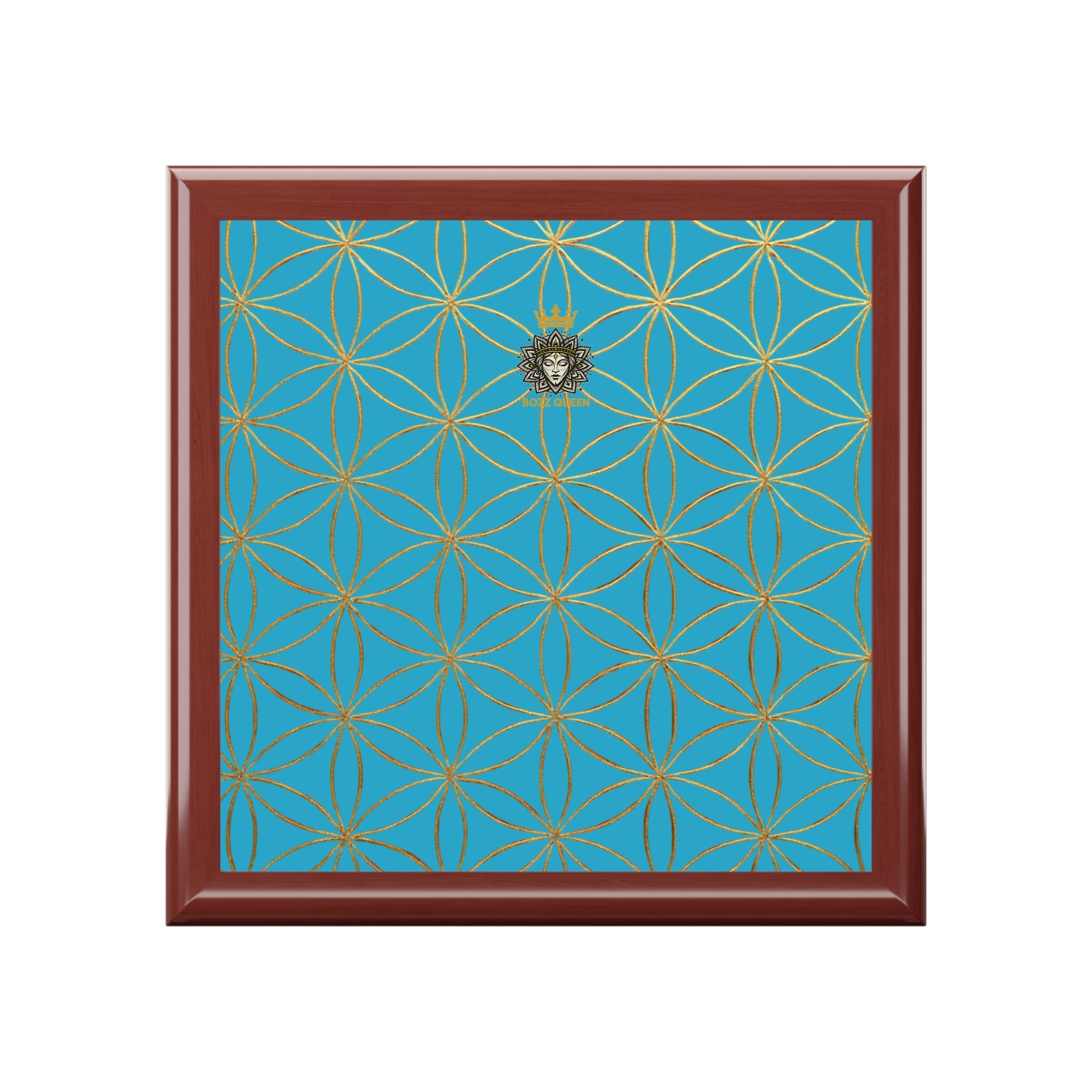 Flower of Life Jewelry Box - Turquoise Elegant Keepsake Organizer