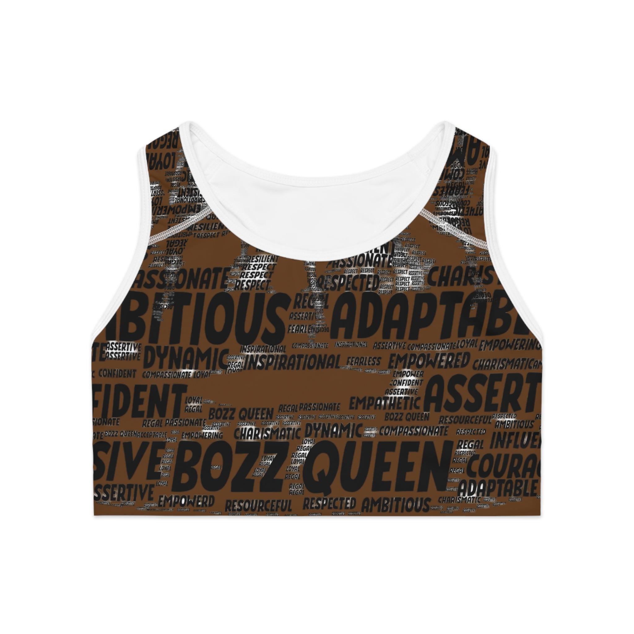 Empowering Sports Bra - Bozz Queen Origin Collection | Brown & Black