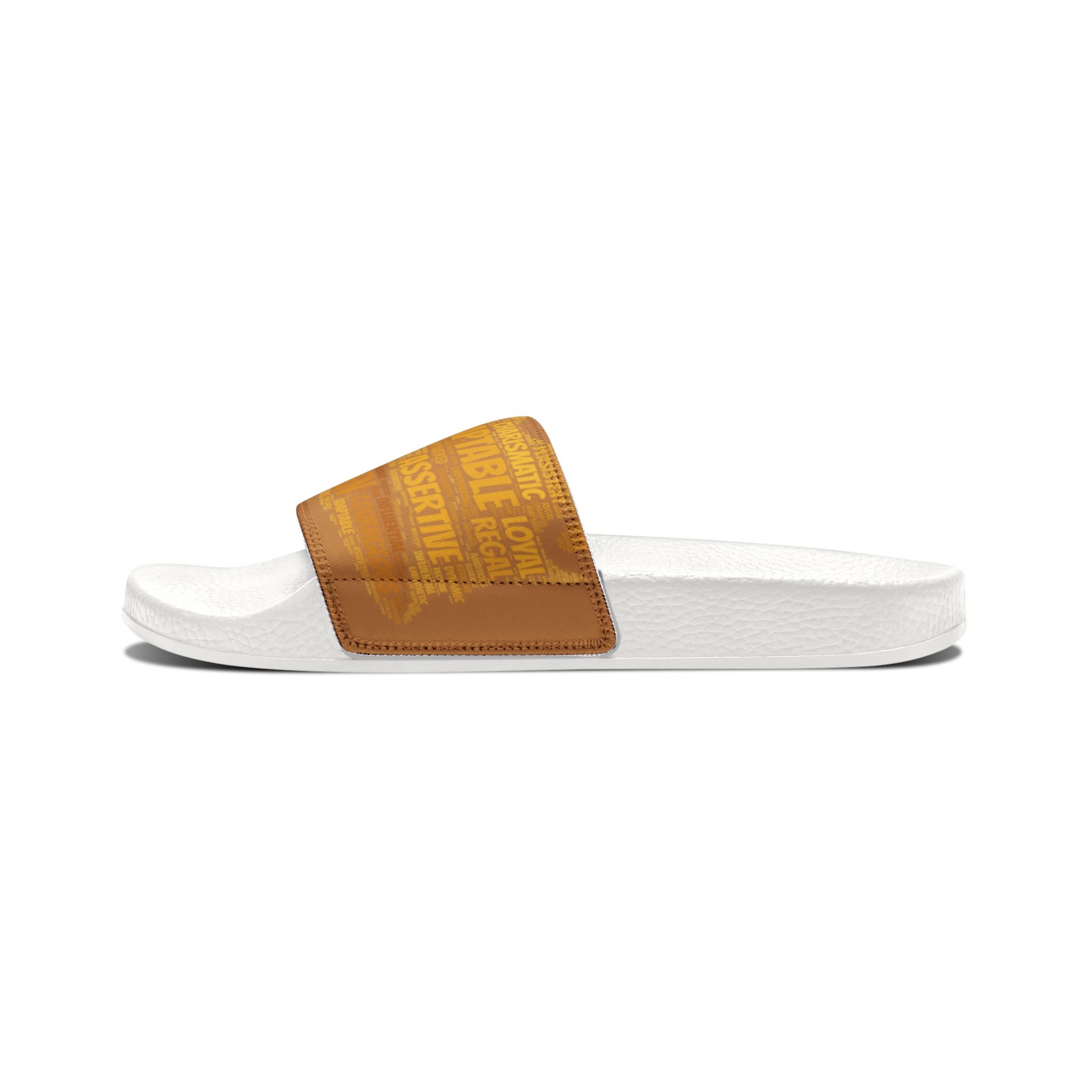 Bozz Queen Light Brown & Gold Women's Sandals - Removable Strap Beach Slides