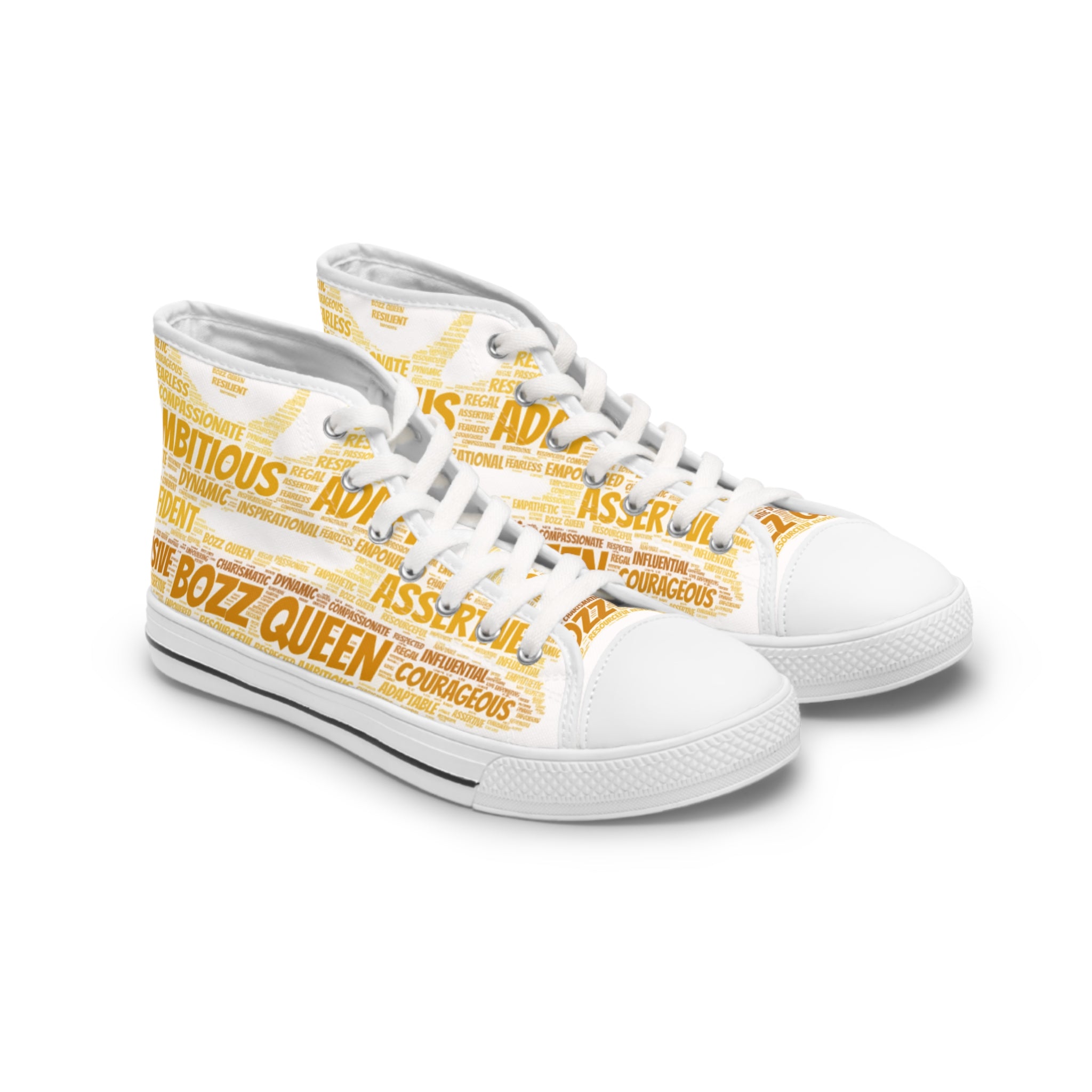 BOZZ QUEEN Empowerment High-Top Sneakers - Women's Fashion Sneakers for Confident Style