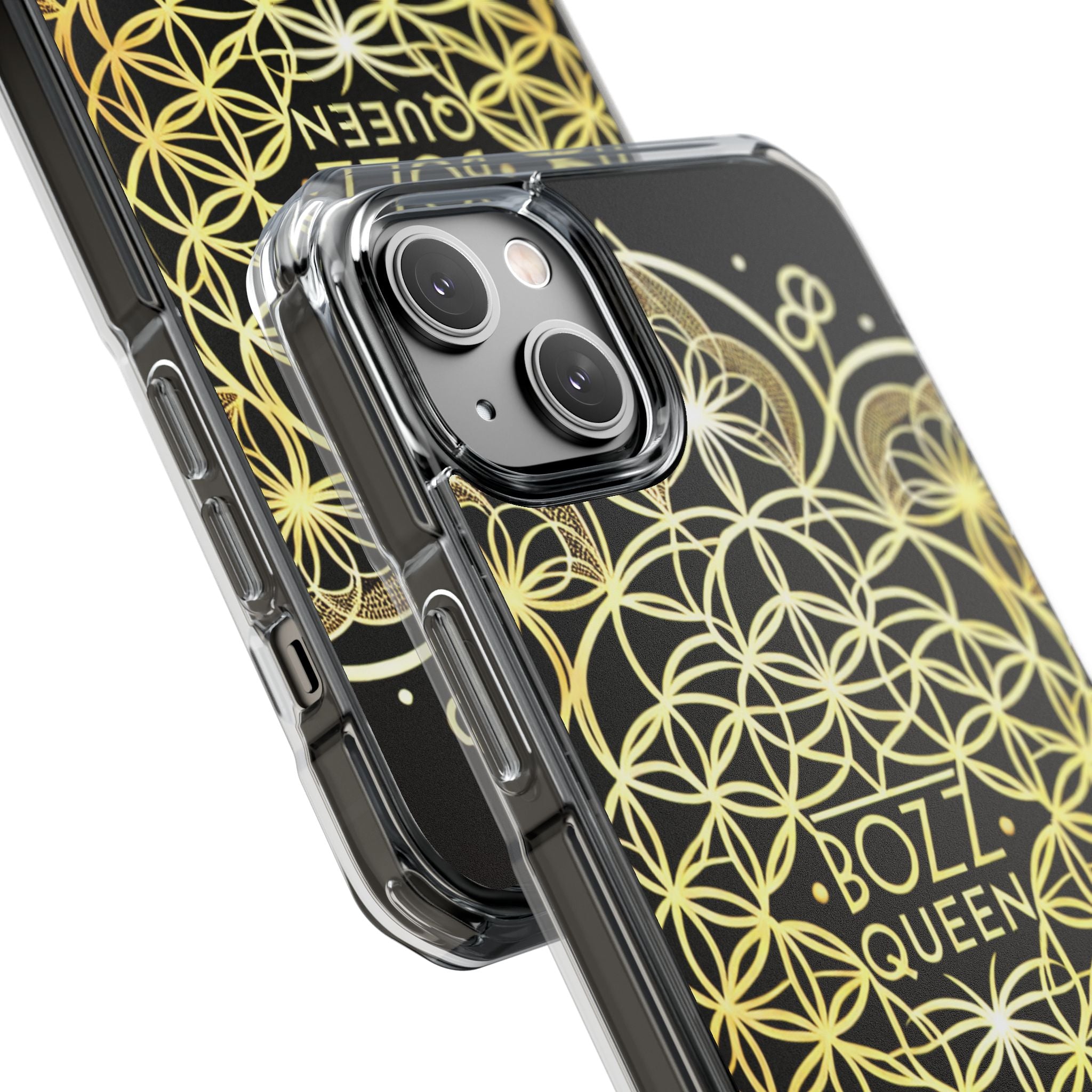 Magnetic Phone Case with Mandala Design, Boz Queen Protective Cover, Gift for Her, Bohemian Aesthetic, Unique Phone Accessory