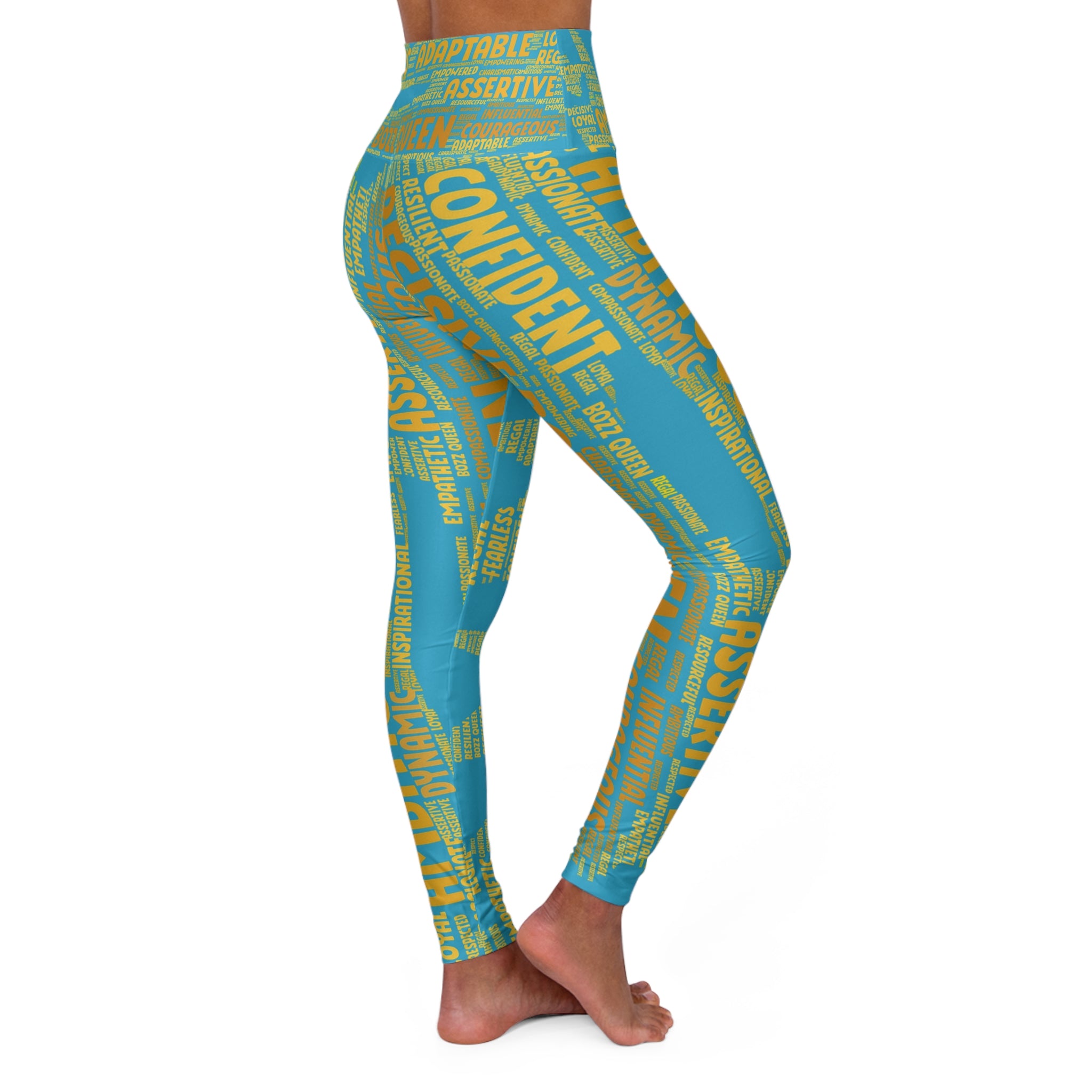 Empowering High Waisted Yoga Leggings - Motivational Activewear