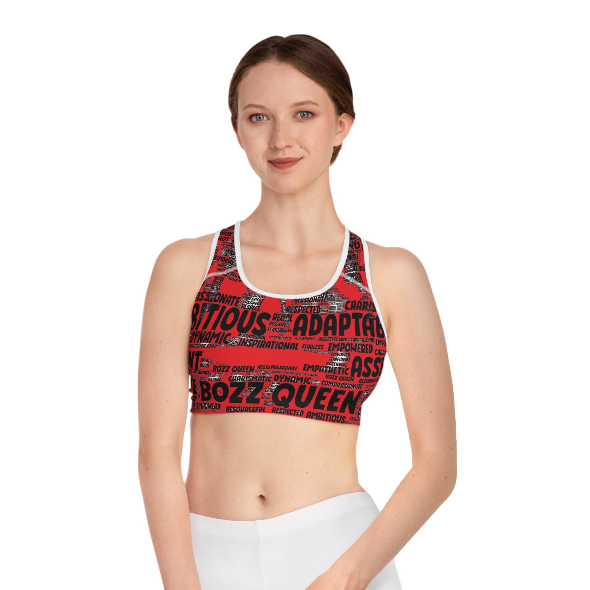 Empowering Sports Bra - Bozz Queen Origin Collection | Red & Black