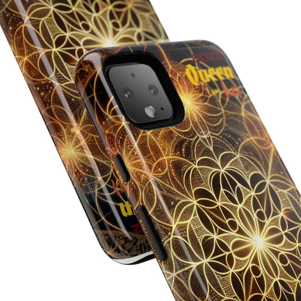 Golden Flower Mandala Phone Case, Tough Cases, Bohemian Phone Cover, Unique Gift for Him/Her, Spiritual and Artistic Design