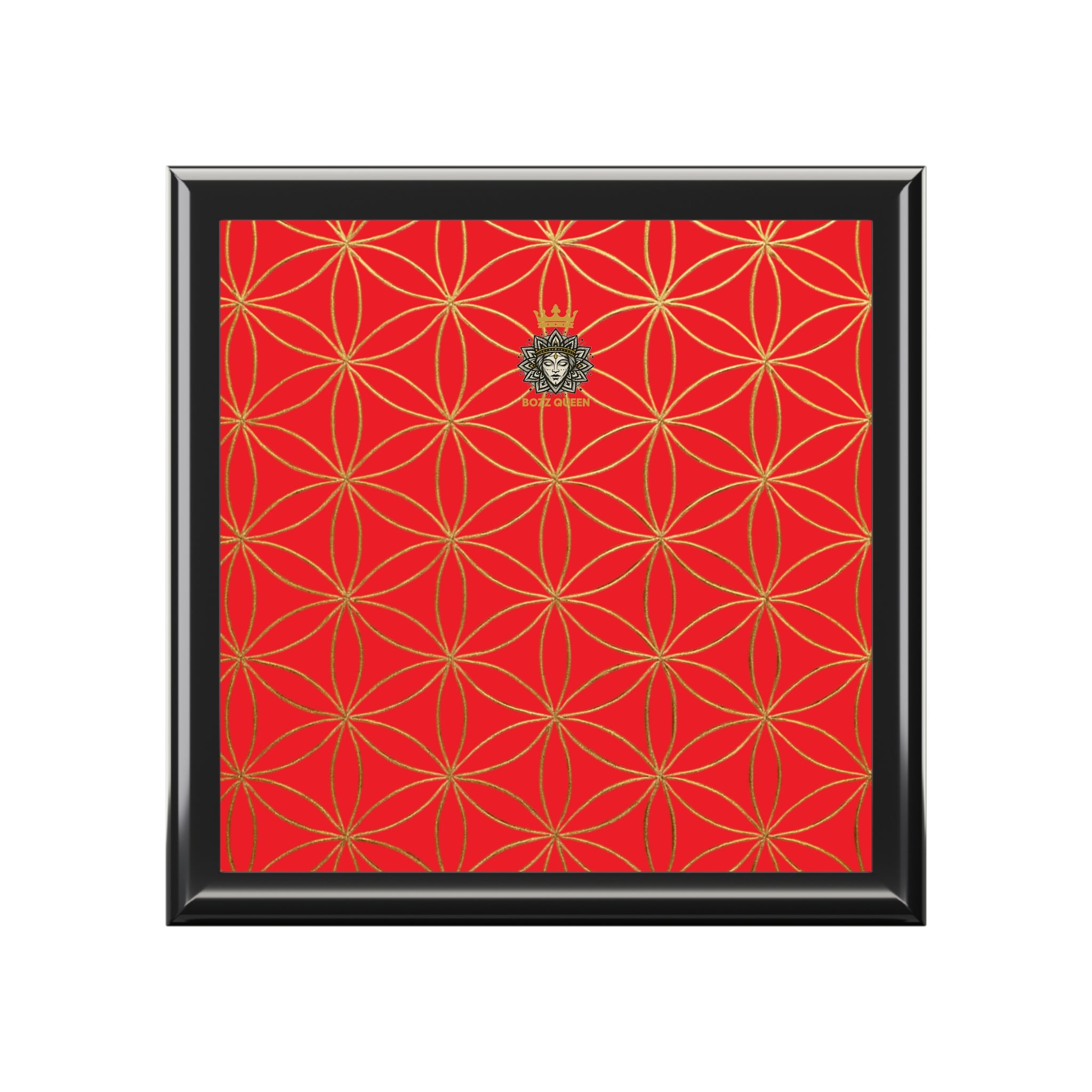 Flower of Life Jewelry Box - Royal Red Elegant Keepsake Organizer