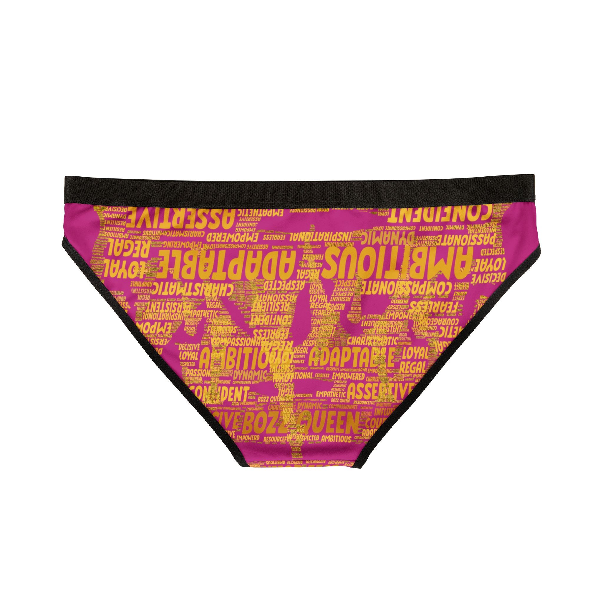 Women's Pink Yellow Motivational Underwear - Ambitious Statement Lingerie